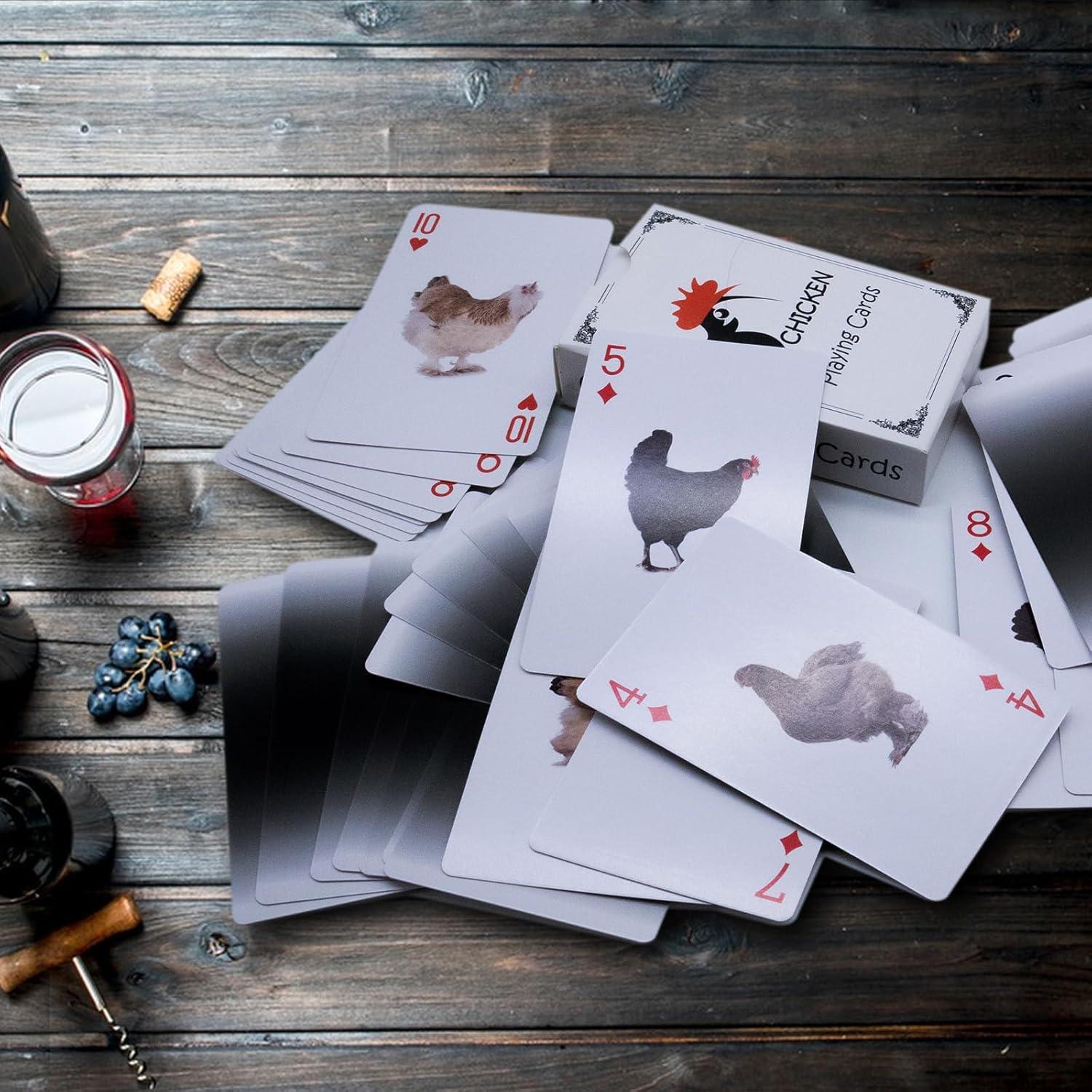 Cartas de Póker de Pollo BKBNSJ - 2 Barajas 6.7x9 cm