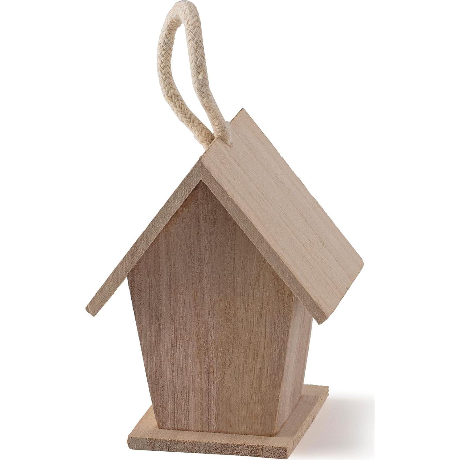 Casa de Pájaro Colgante de Madera sin Terminar - Make Market - Paquete de 12