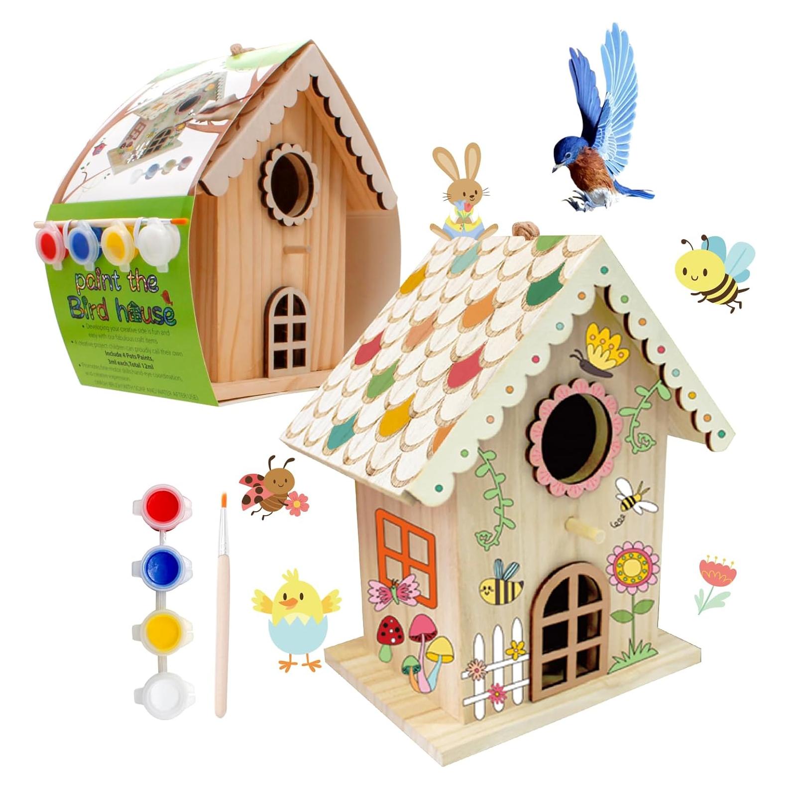 Kit de Pintura Casa de Pájaros Madera Goldentime 15x10x22cm