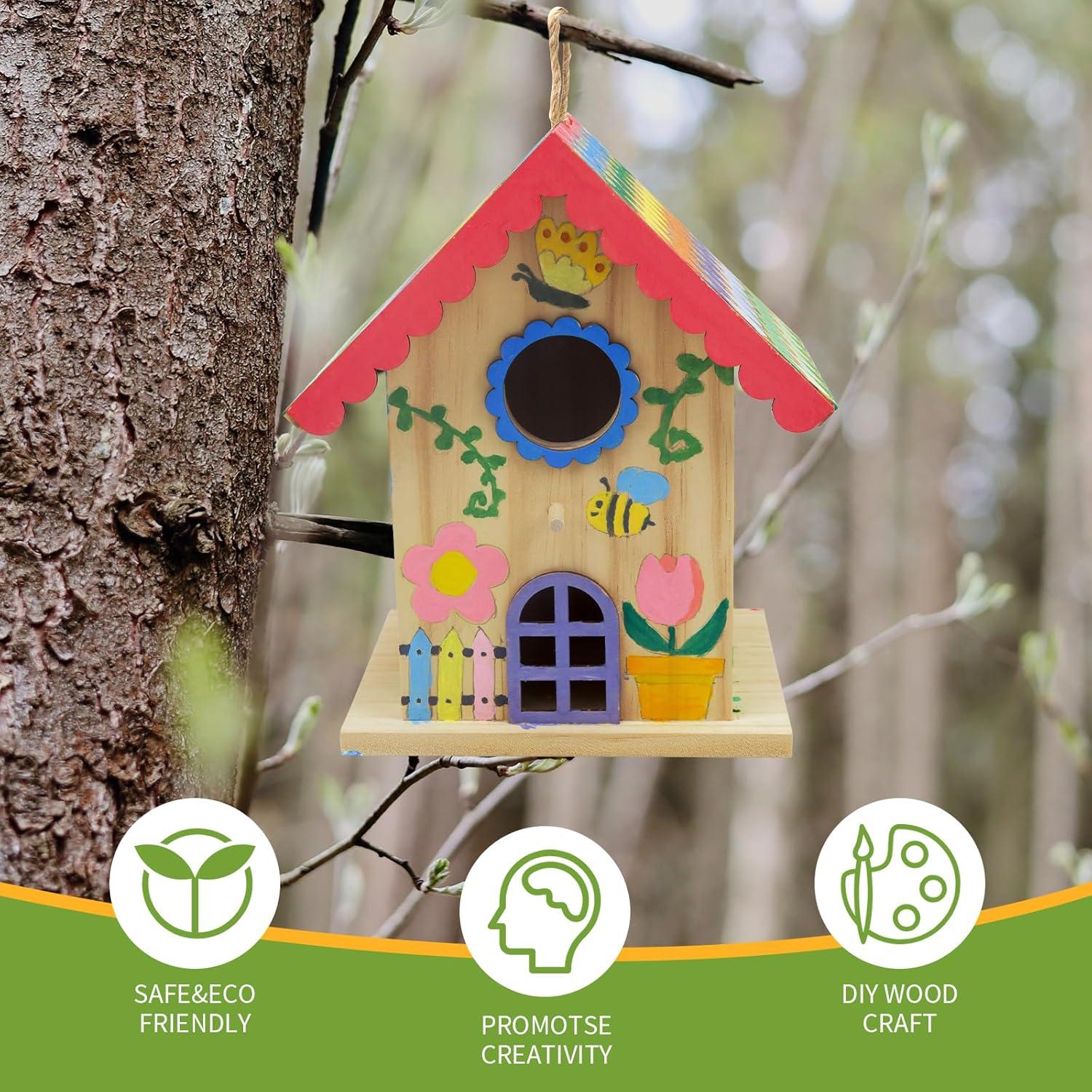 Kit de Pintura Casa de Pájaros Madera Goldentime 15x10x22cm