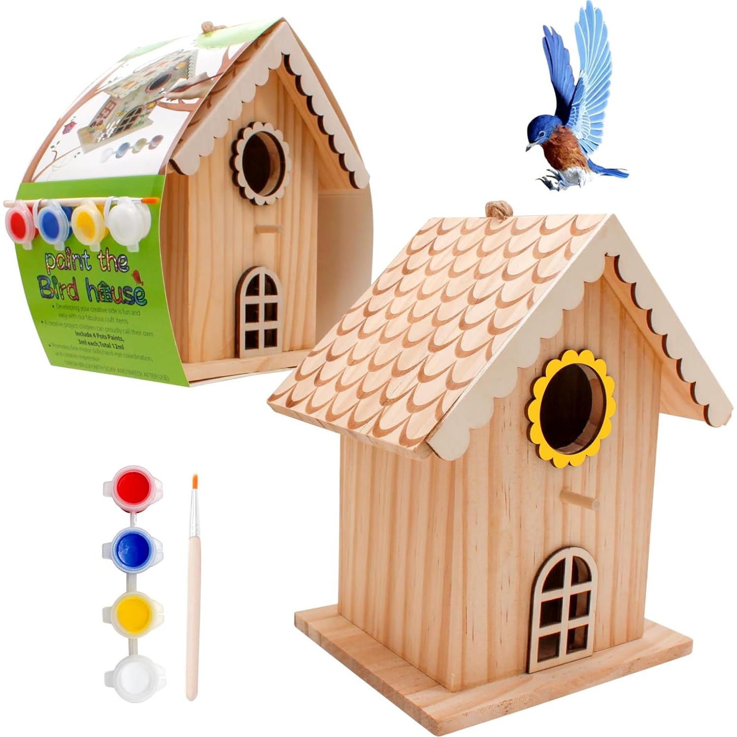 Kit de Pintura Casa de Pájaros Madera Goldentime 15x10x22cm