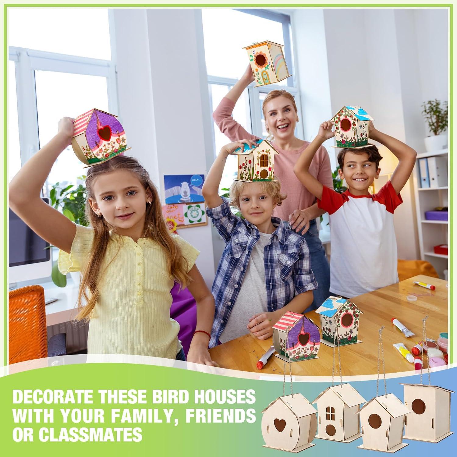 Kits de Manualidades DoubleFill 12 Piezas Casas de Pájaros Madera