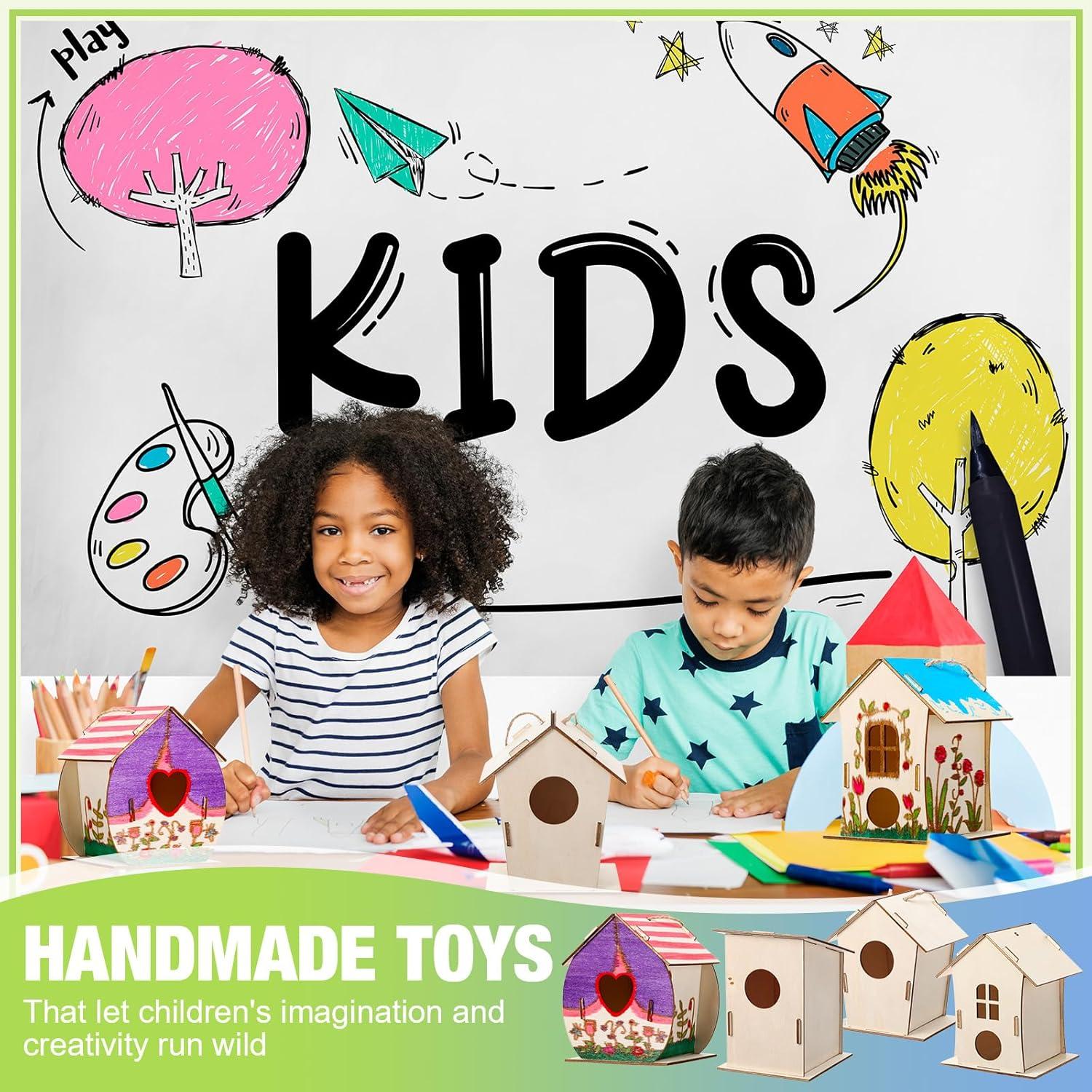 Kits de Manualidades DoubleFill 12 Piezas Casas de Pájaros Madera