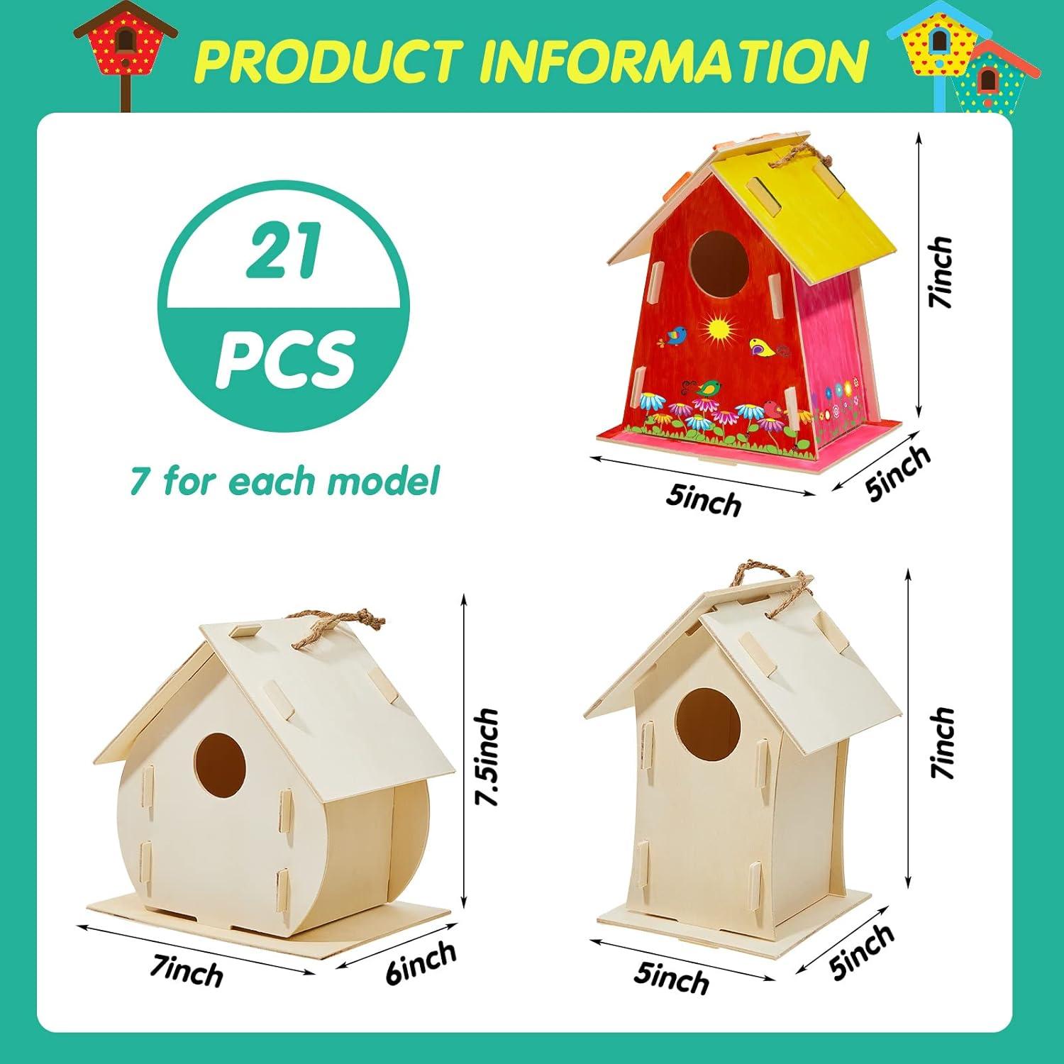 Kit de Casa para Aves Deekin - 21 Piezas DIY con Pintura