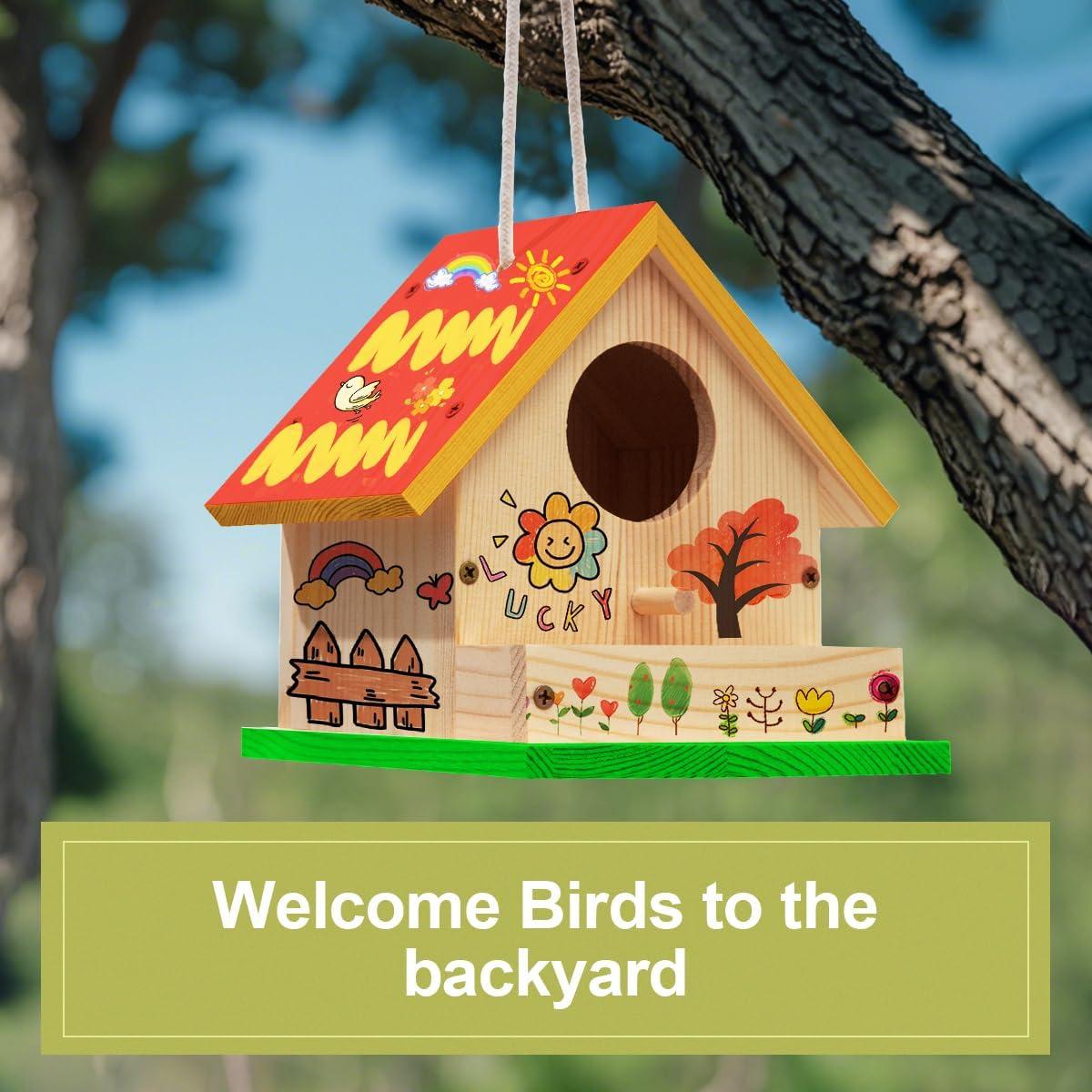 Kit de Casa para Aves de Madera 4 Piezas para Pintar - STEM