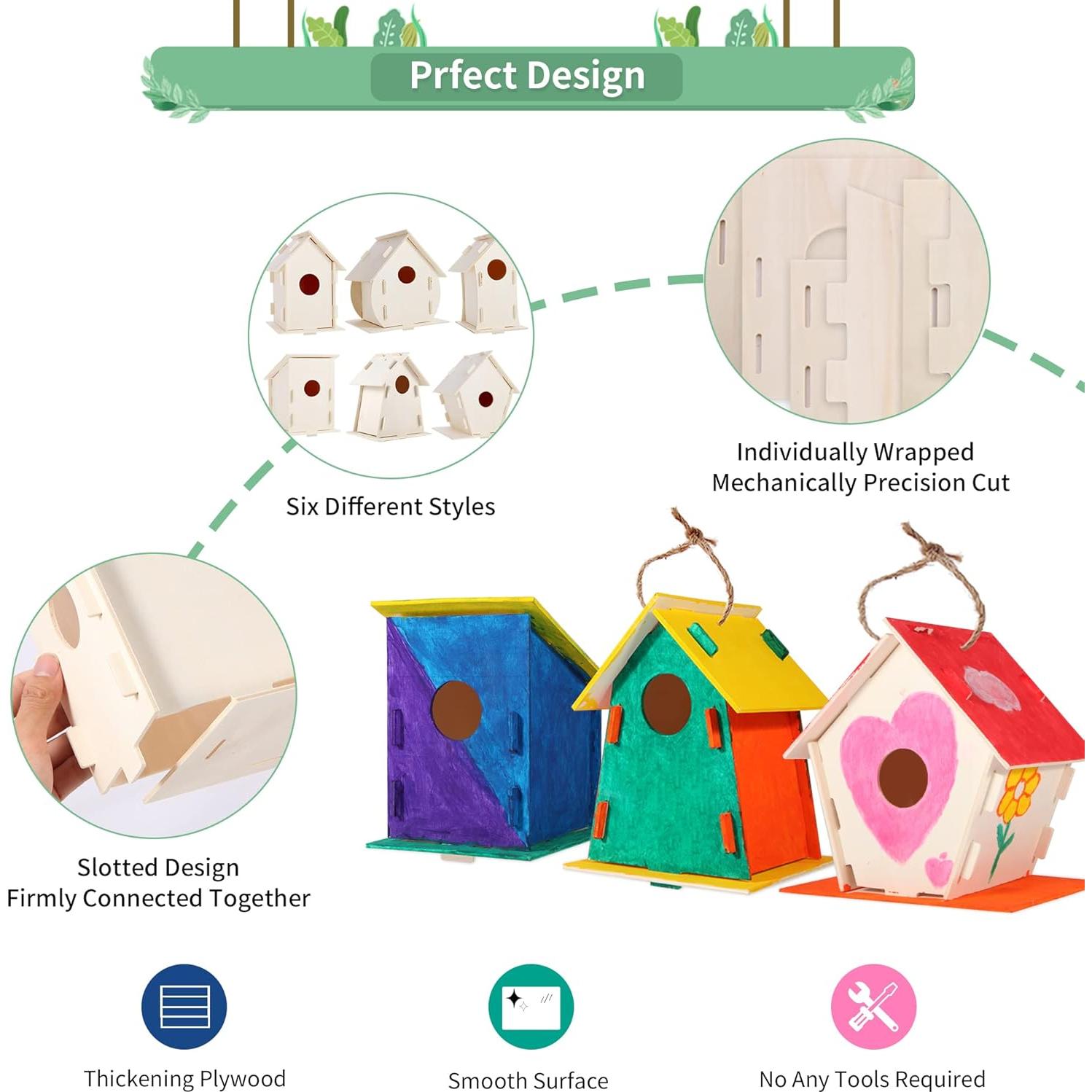 Kits de Casas para Pájaros de Madera ILHSTY - 18 Piezas DIY