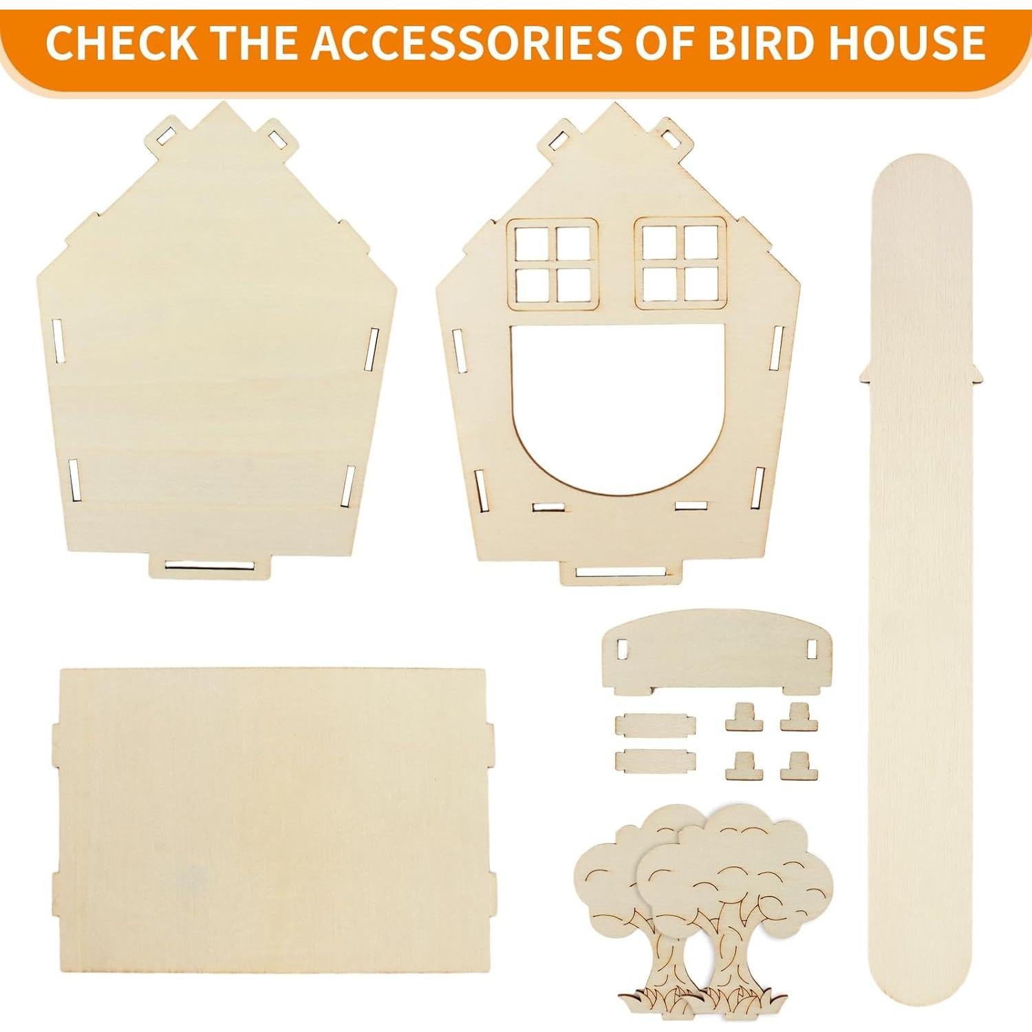 Casa para Aves de Madera VinBee DIY 16x17.5x12 cm