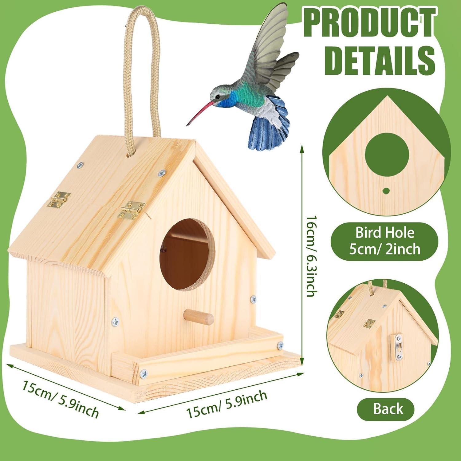 Kit Casa para Pájaros de Madera DIY Czlotyh con Pinturas y Pinceles