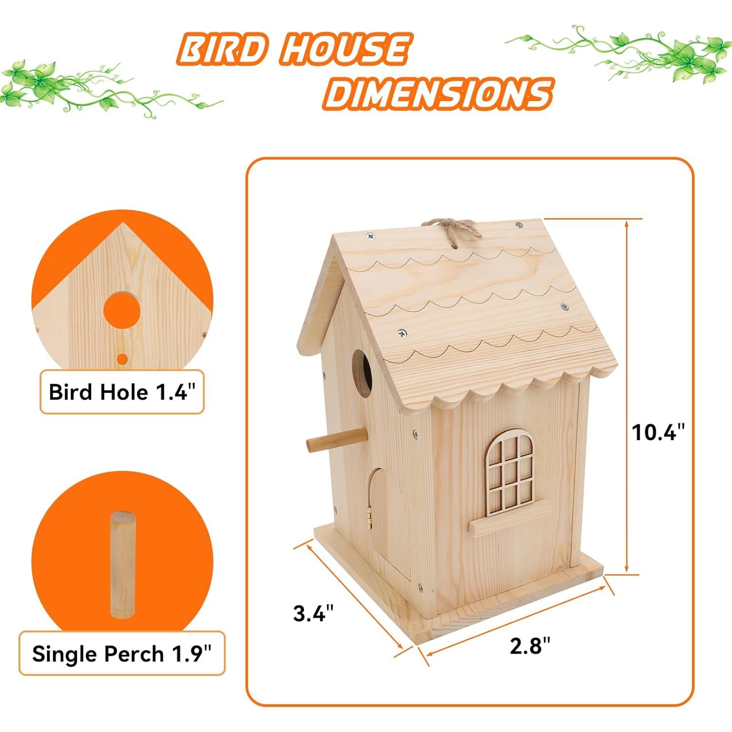 Kit Casa para Aves DIY Lalafancy - Madera, 26.4x17x18.5cm