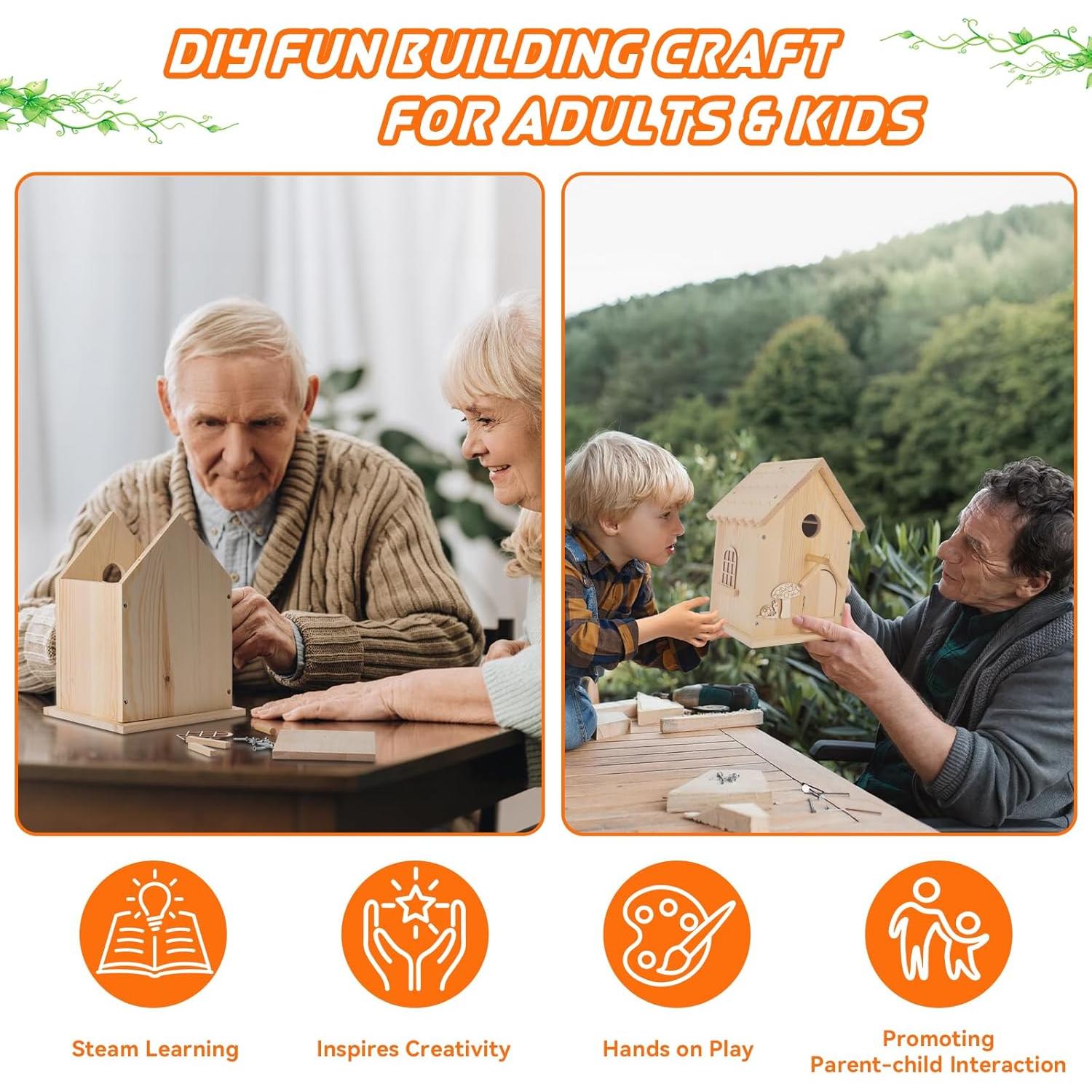 Kit Casa para Aves DIY Lalafancy - Madera, 26.4x17x18.5cm