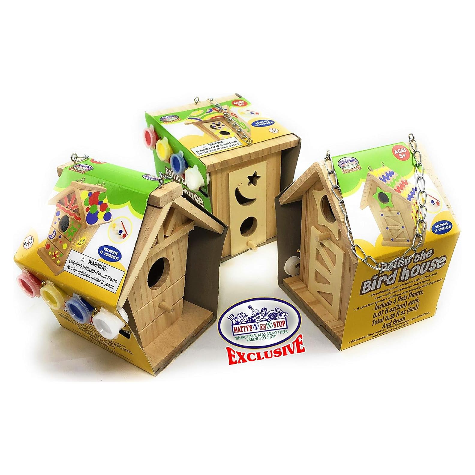 Juego de Manualidades de Casas de Pájaros Matty's Toy Stop - 3 Piezas