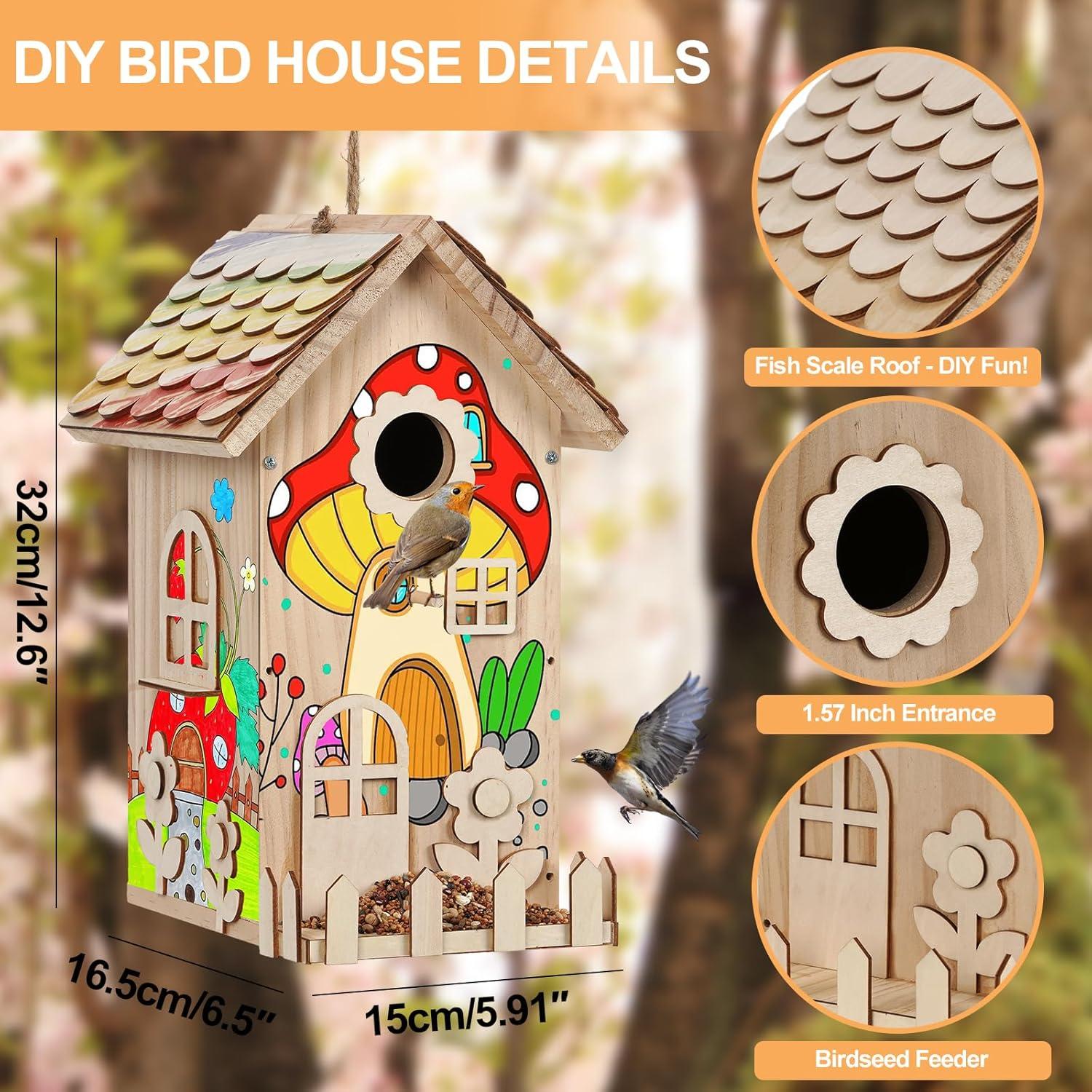 Kit Casa para Aves de Madera JAZUIHA - DIY para Adultos