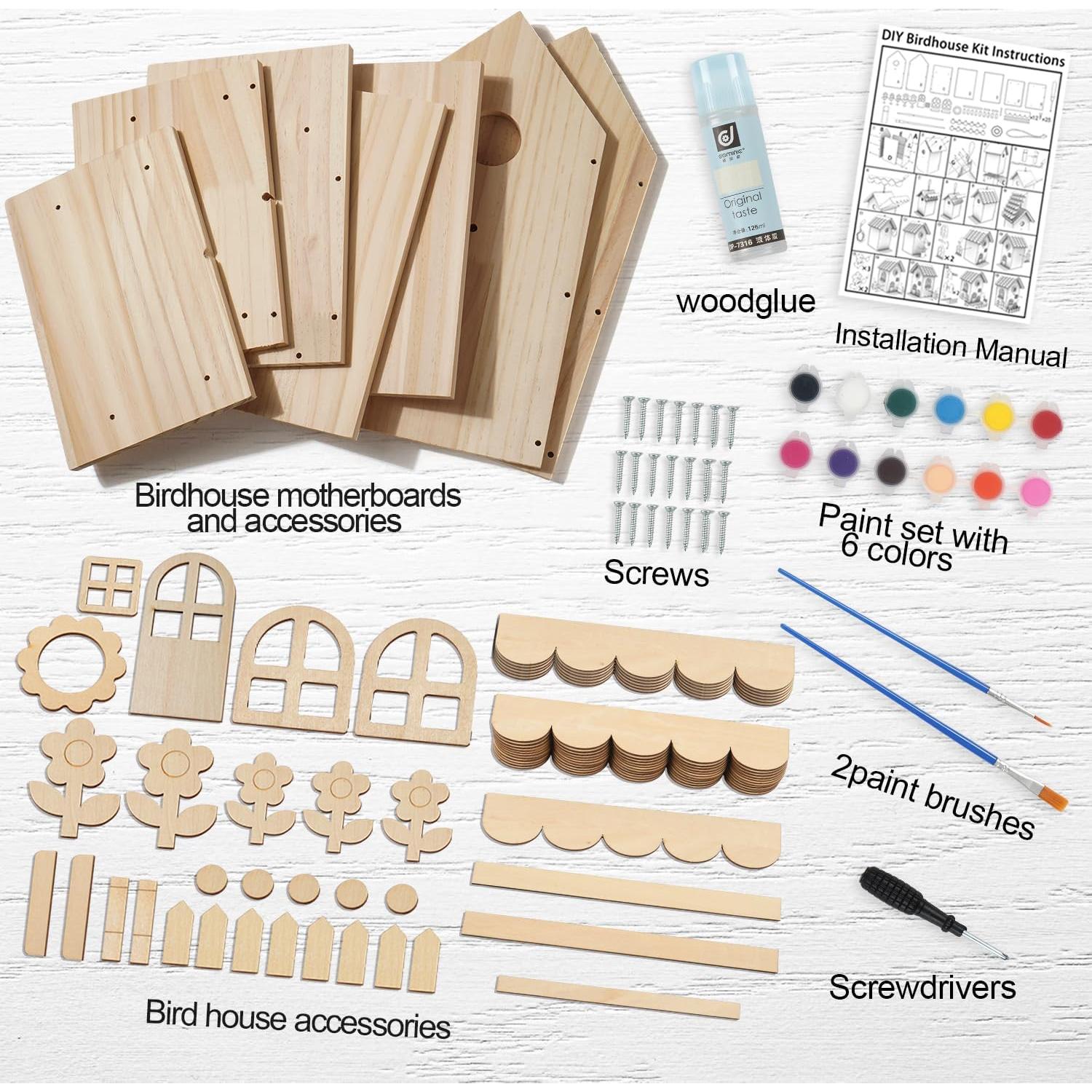 Kit Casa para Aves de Madera JAZUIHA - DIY para Adultos