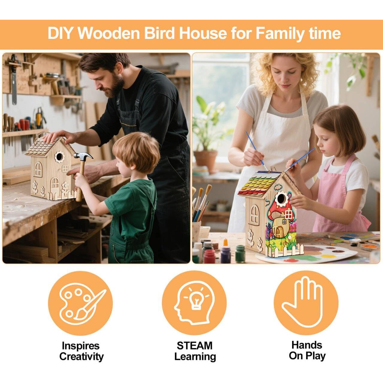 Kit Casa para Aves de Madera JAZUIHA - DIY para Adultos