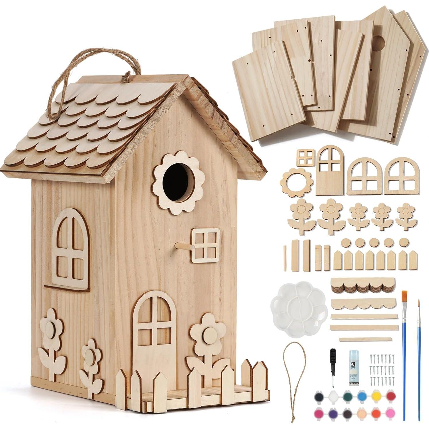 Kit Casa para Aves de Madera JAZUIHA - DIY para Adultos