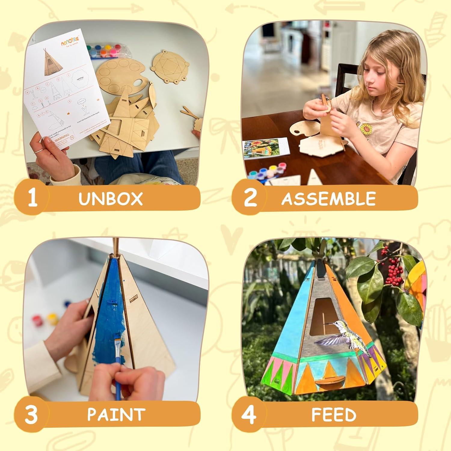 Kit de Pintura Casa de Pájaros Nonotree 20.32 cm DIY Niños