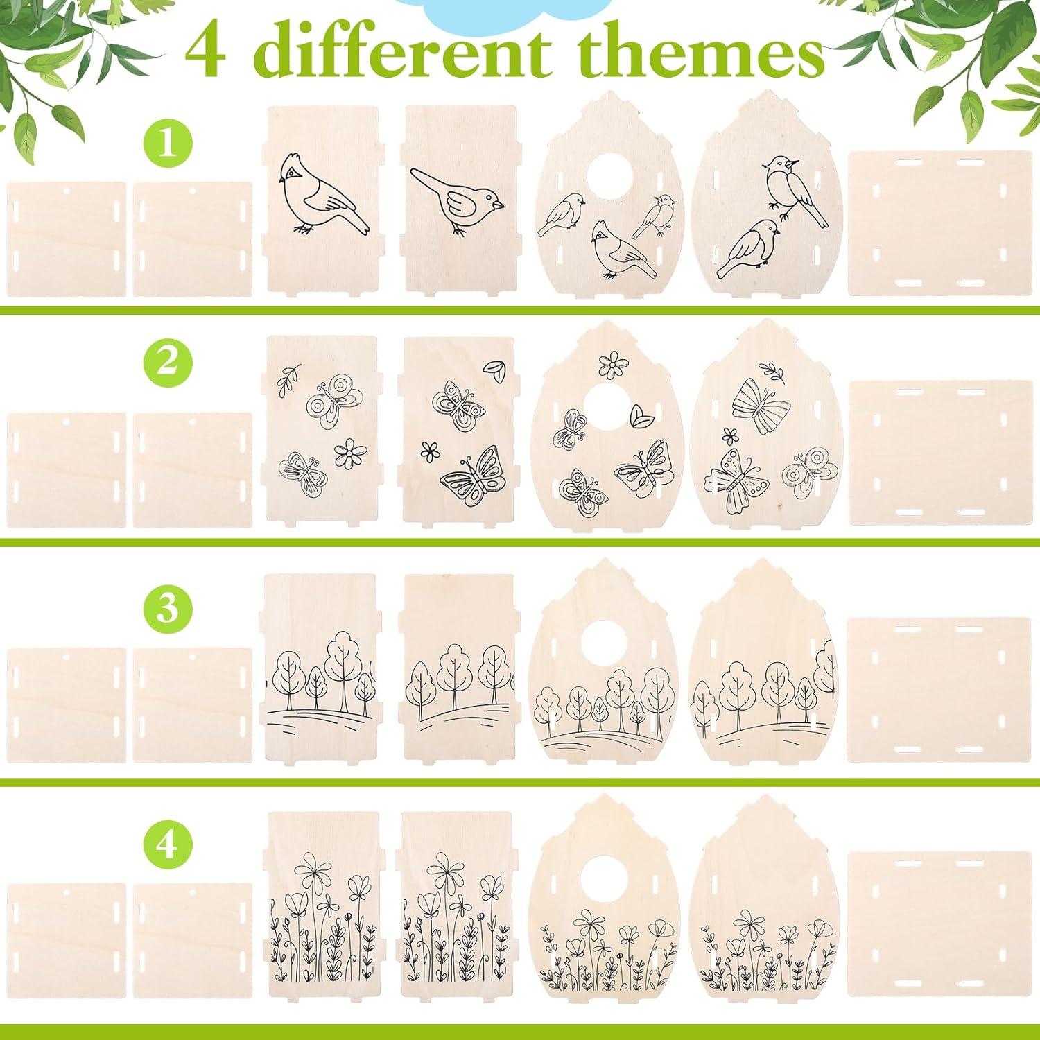 Kit de Manualidades Casa para Aves de Madera Affrolling 4 Piezas