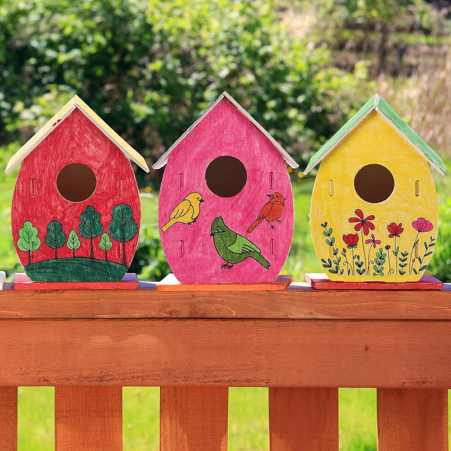 Kit de Manualidades Casa para Aves de Madera Affrolling 4 Piezas