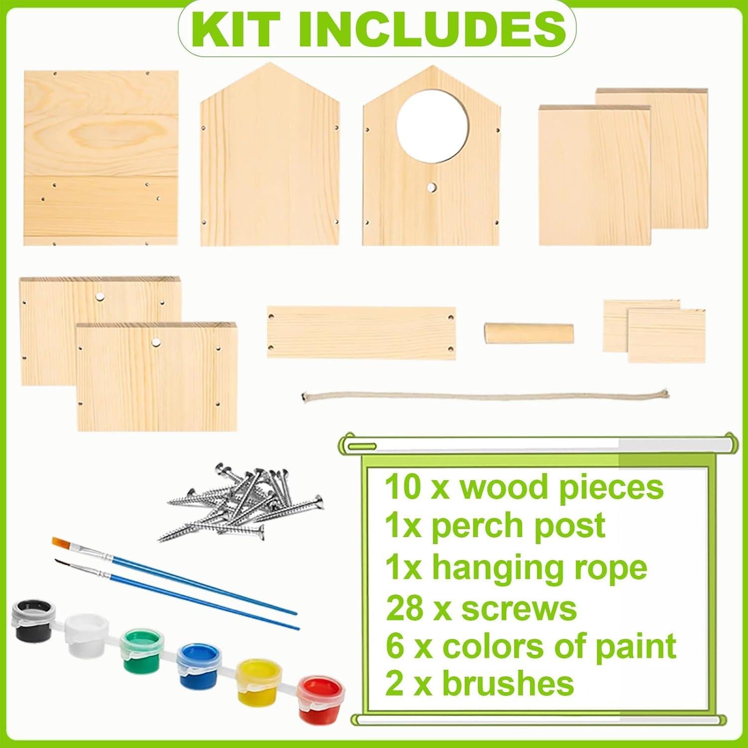 Kit Casa de Aves de Madera DecorDudz - Manualidades 16.5cm