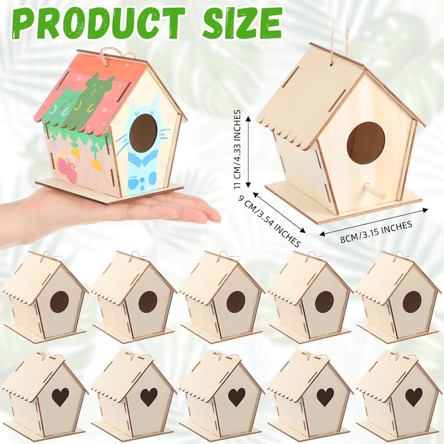 Kits de Casa para Pájaros DoubleFill 48 Piezas Madera 11x9x8 cm
