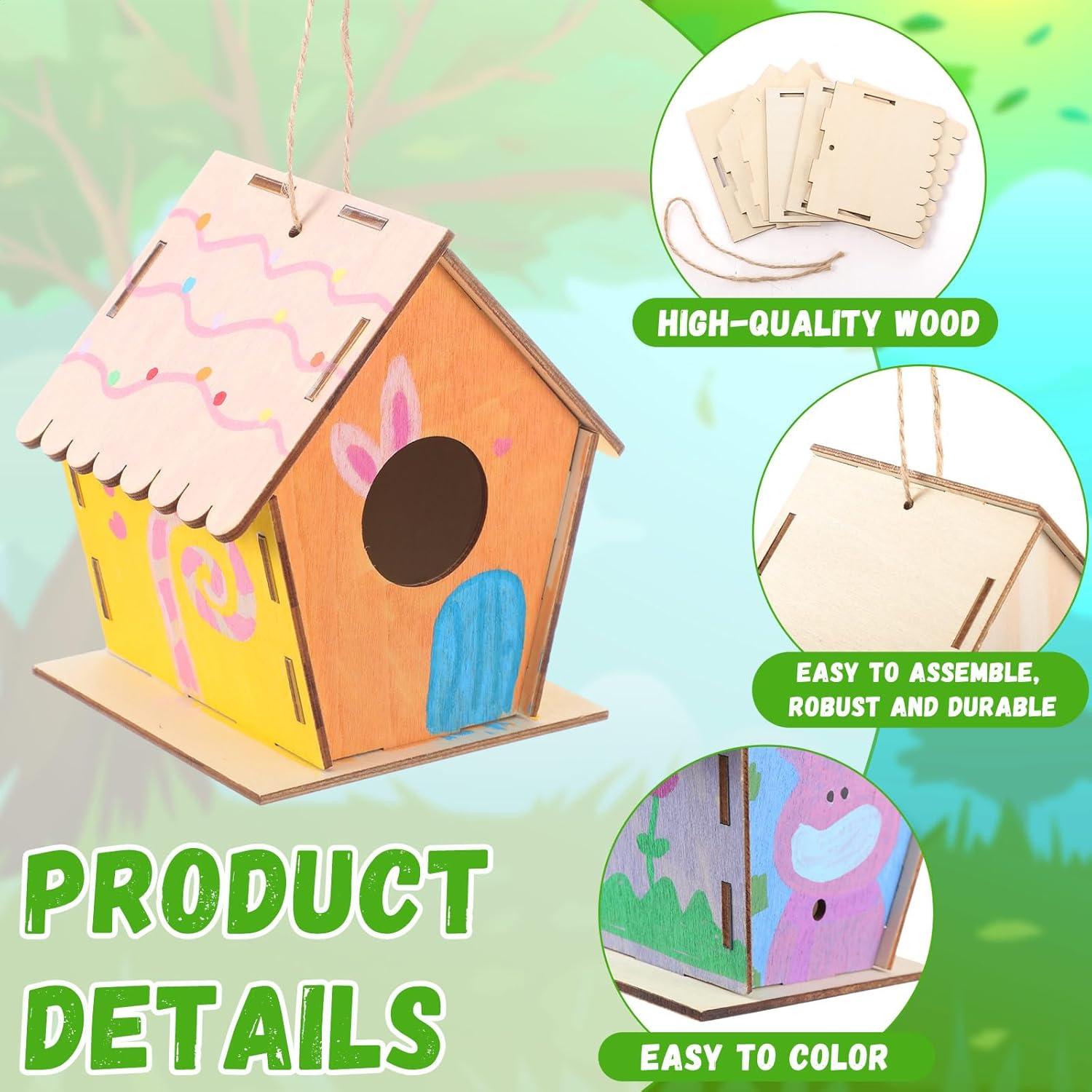 Kits de Casa para Pájaros DoubleFill 48 Piezas Madera 11x9x8 cm