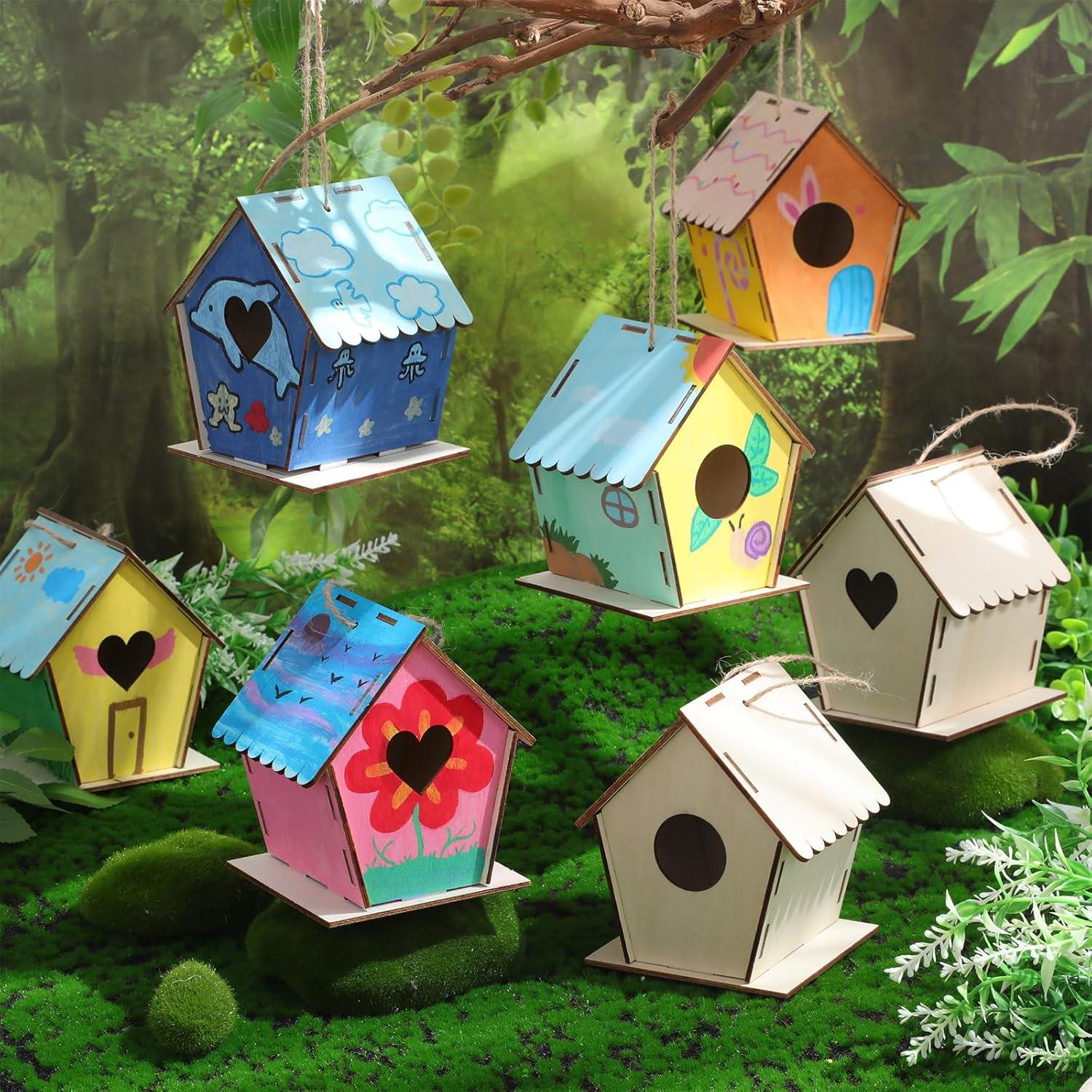 Kits de Casa para Pájaros DoubleFill 48 Piezas Madera 11x9x8 cm