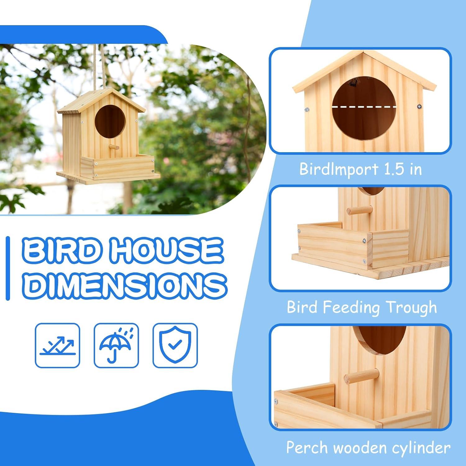 Kit Casa para Aves DIY ROKENPOY - 4 Paquetes de Madera
