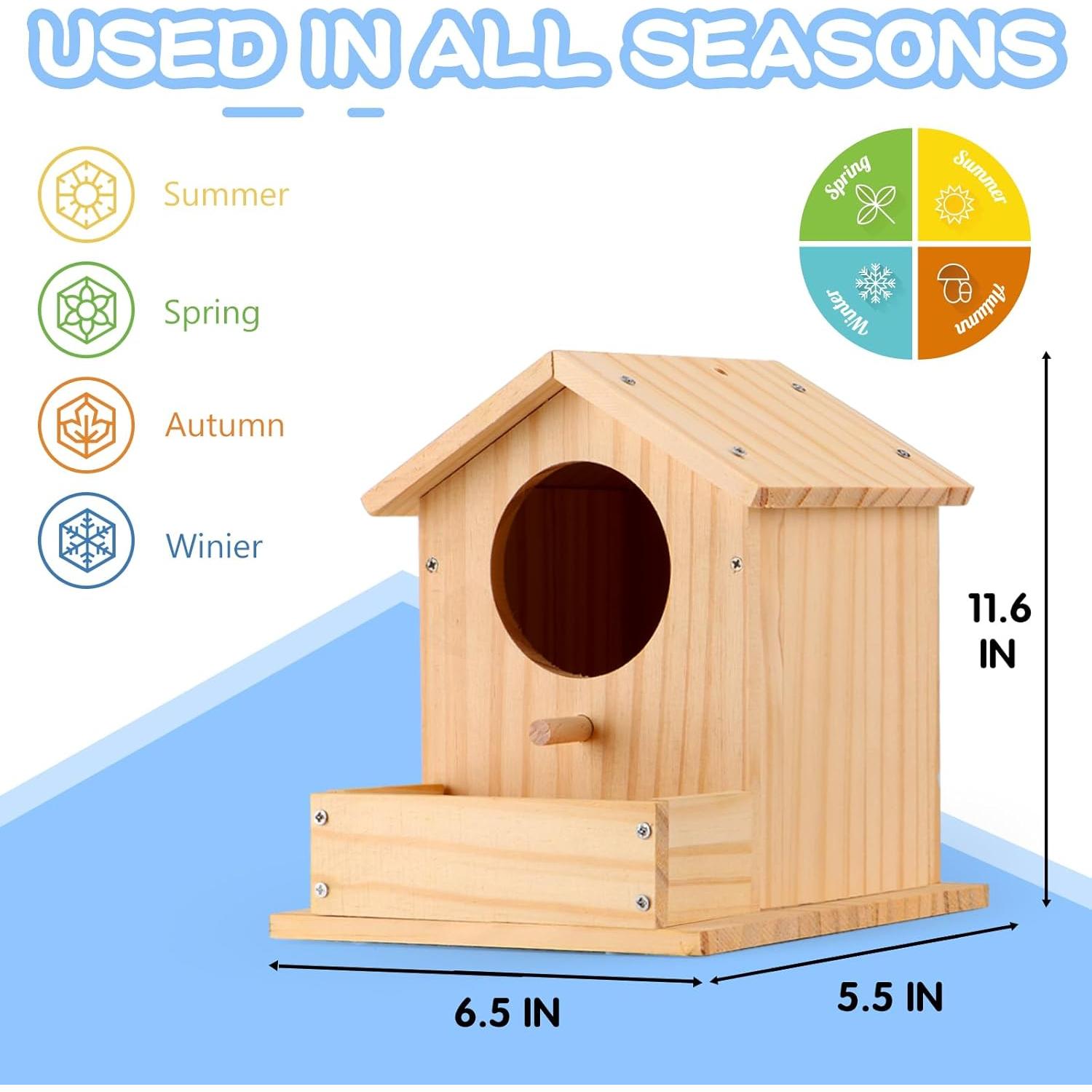 Kit Casa para Aves DIY ROKENPOY - 4 Paquetes de Madera