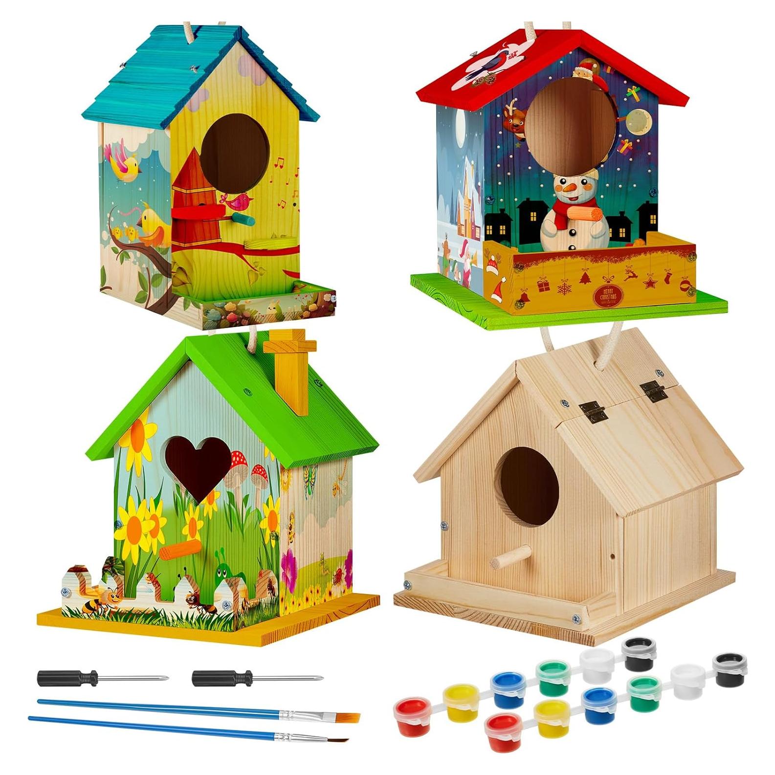 Kit de Casa para Aves de Madera Juexica 4 Piezas DIY