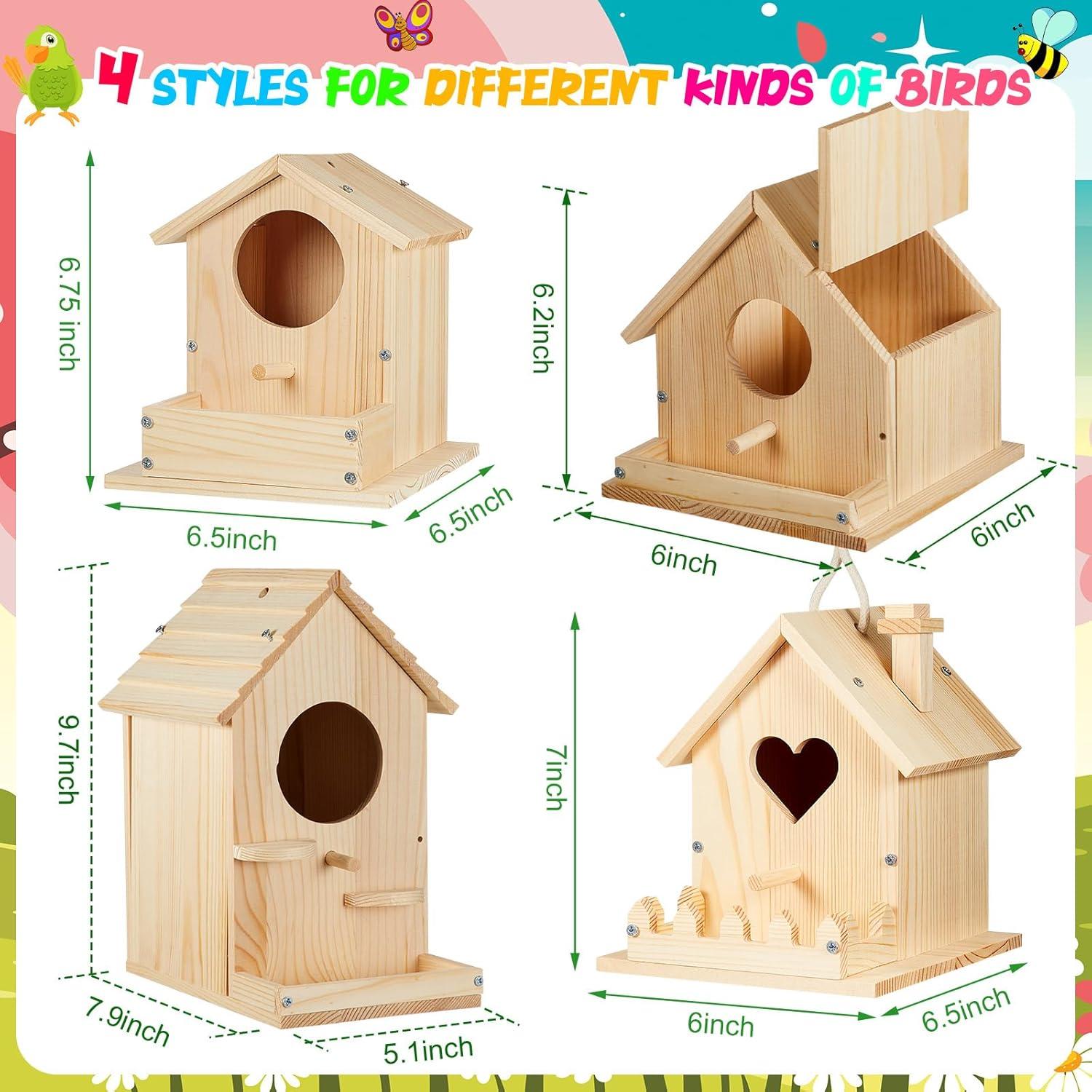 Kit de Casa para Aves de Madera Juexica 4 Piezas DIY