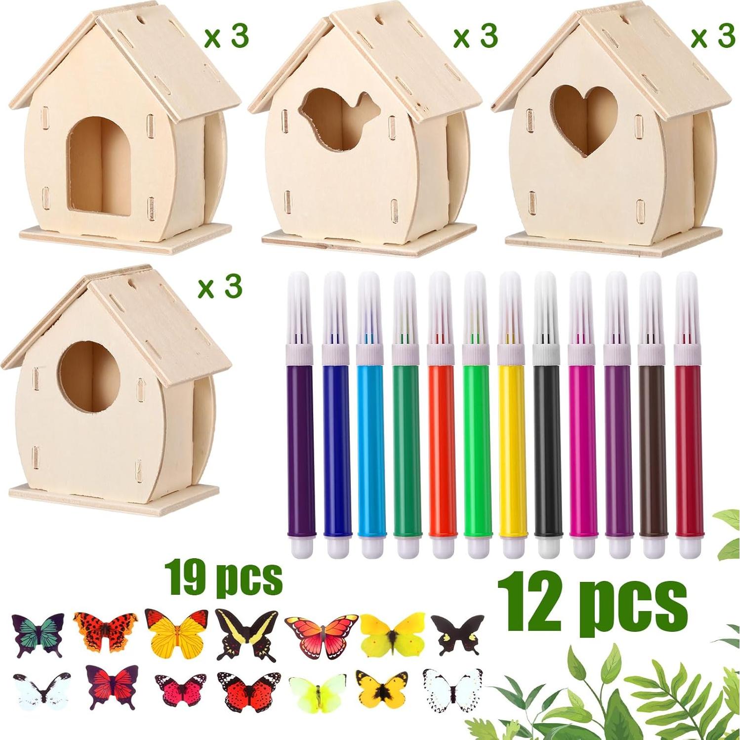 Kit de Casa de Pájaros de Madera DIY Outus - 12 Piezas