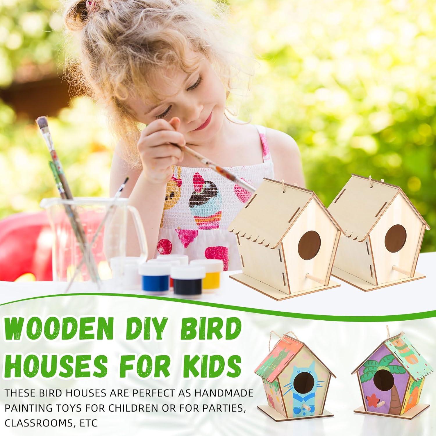 Kit de 24 casas de pájaros de madera DoubleFill para pintar
