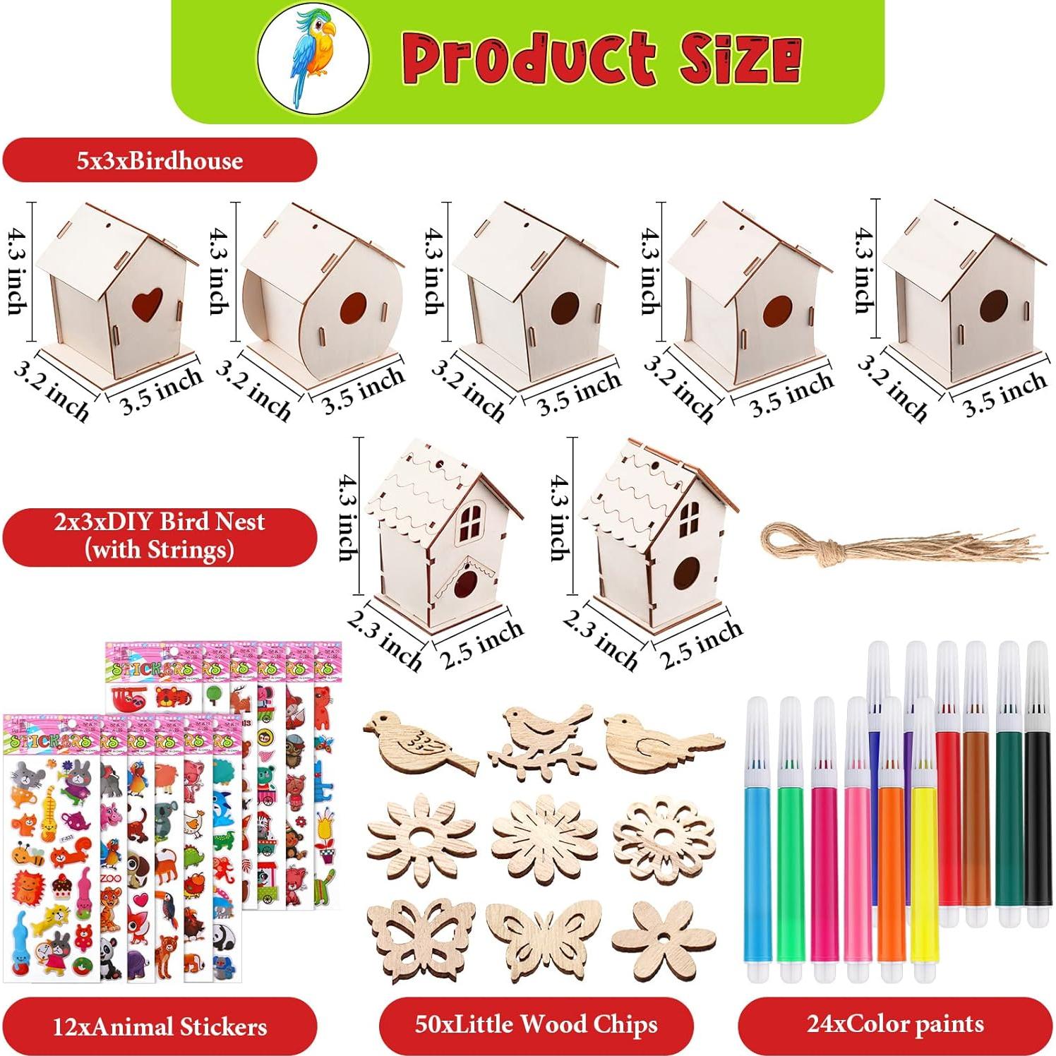 Kit de Manualidades Tuanse 107 Piezas Casa de Pájaros DIY