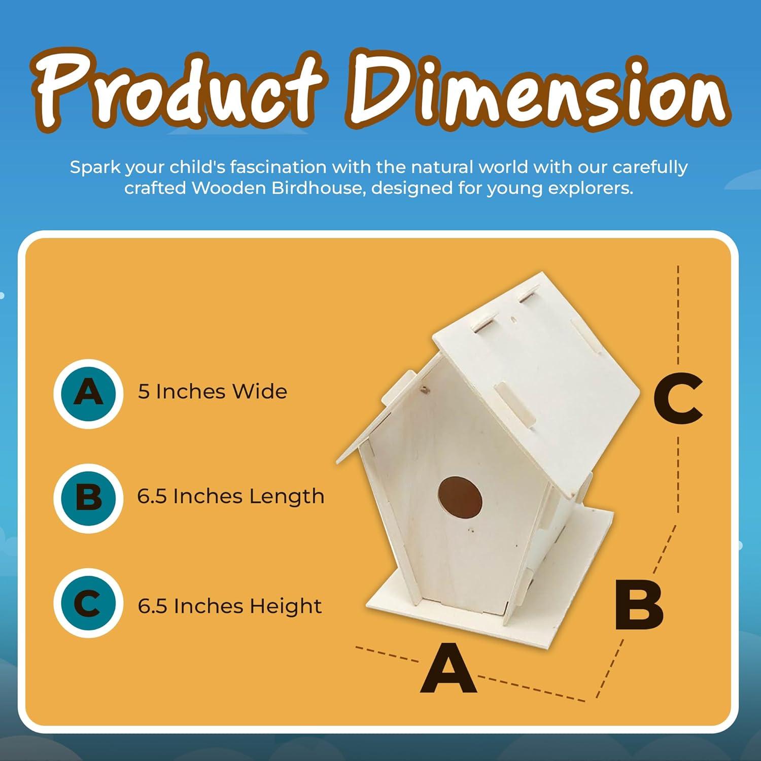 Kit de Manualidades Casa de Pájaro de Madera Podzly - 12 Piezas