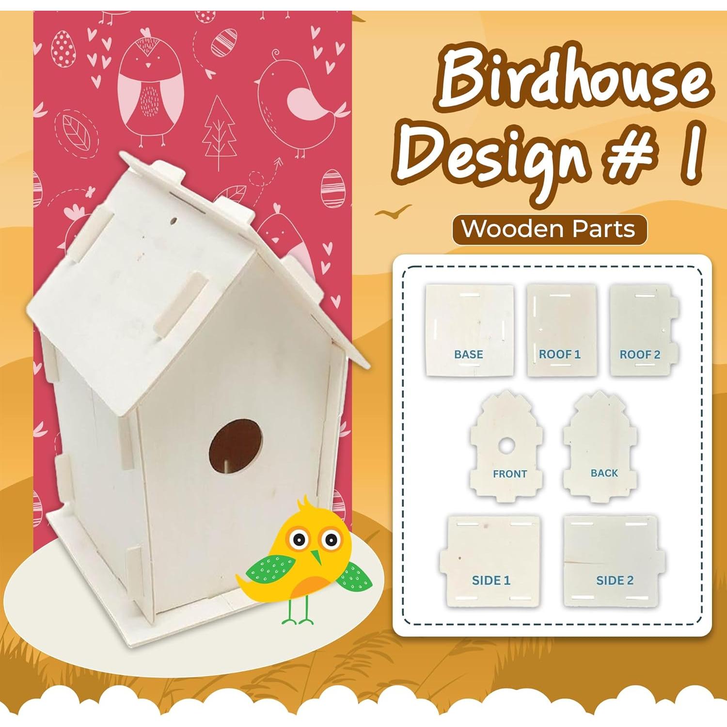 Kit de Manualidades Casa de Pájaro de Madera Podzly - 12 Piezas