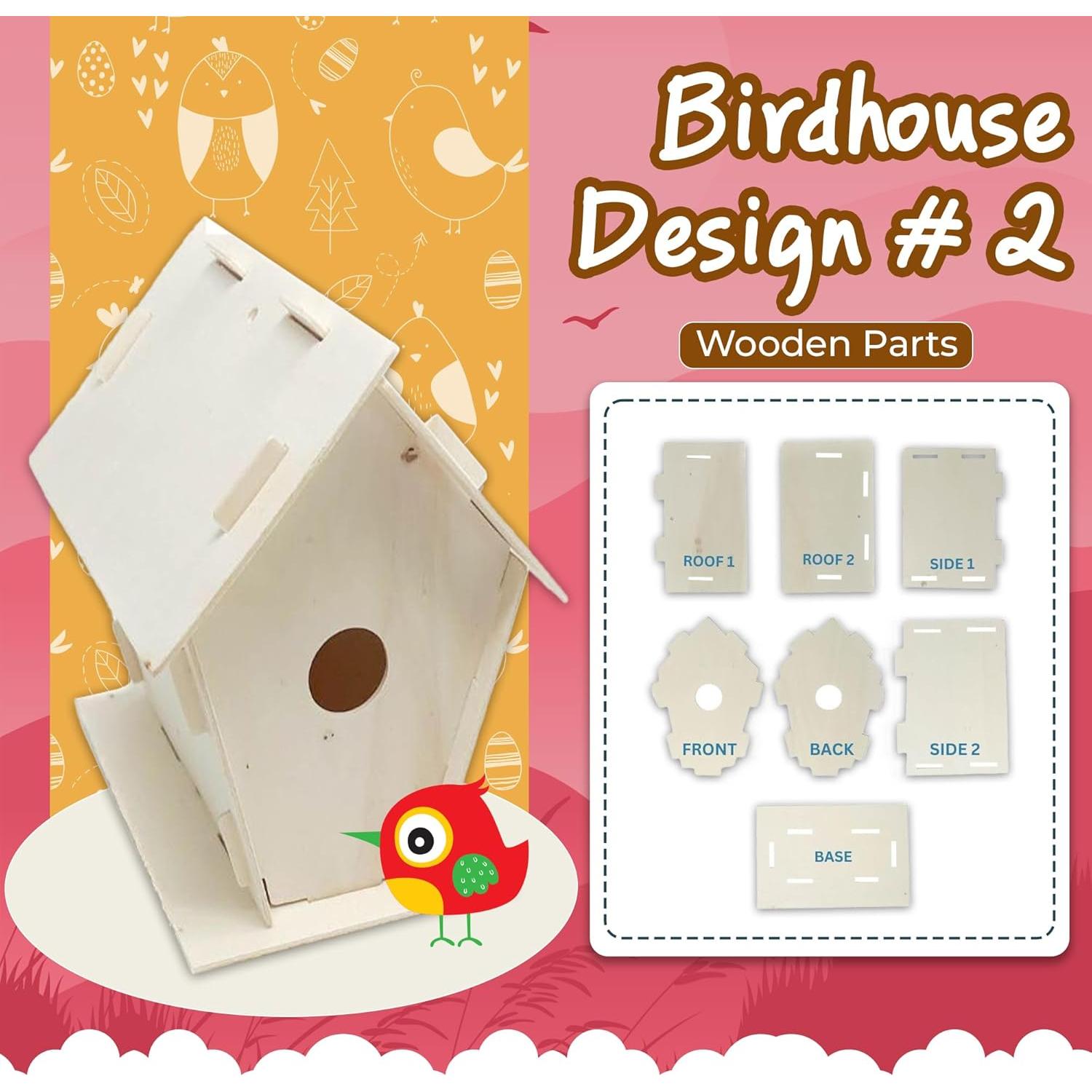 Kit de Manualidades Casa de Pájaro de Madera Podzly - 12 Piezas
