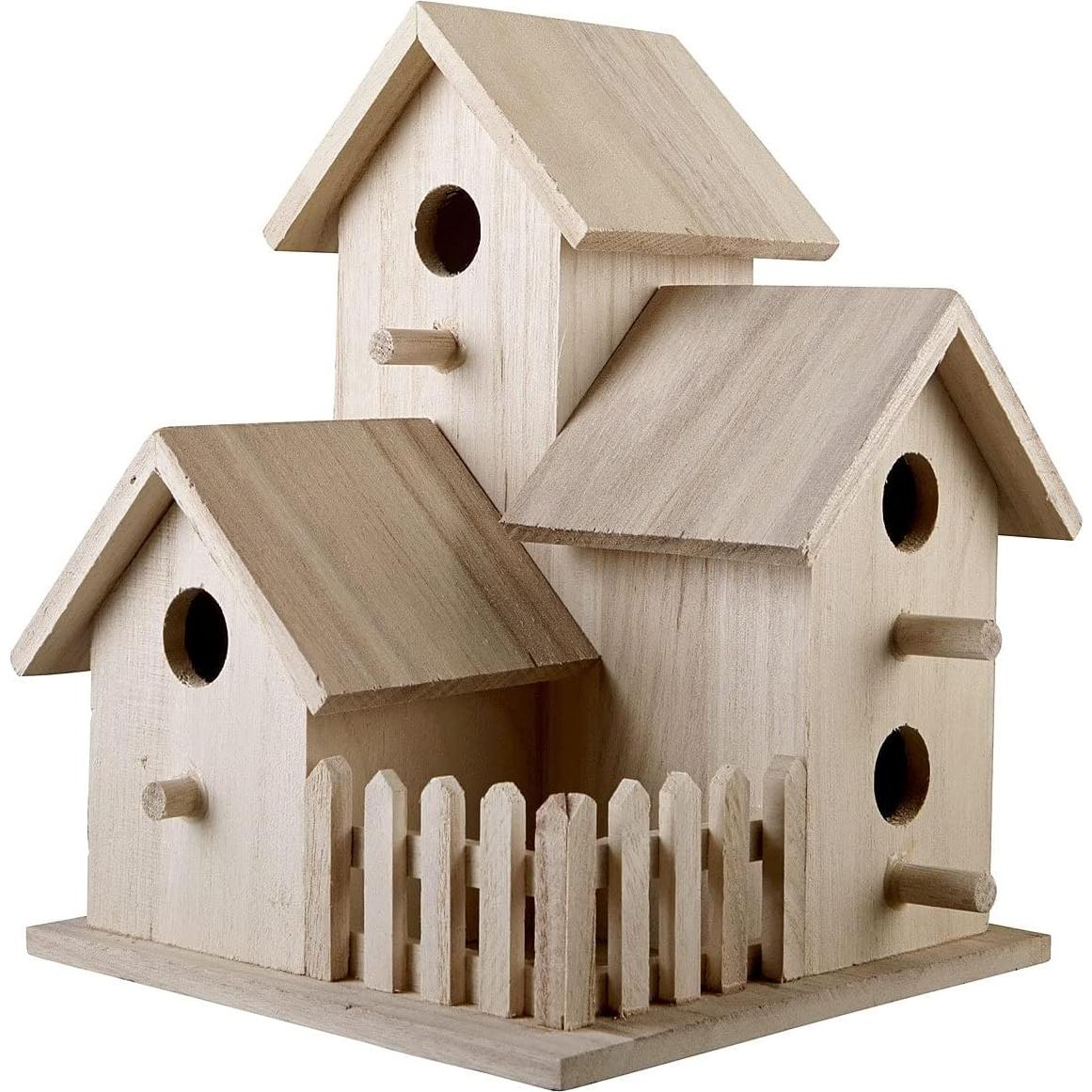 Casa de pájaros de madera sin terminar Make Market - 8 unidades