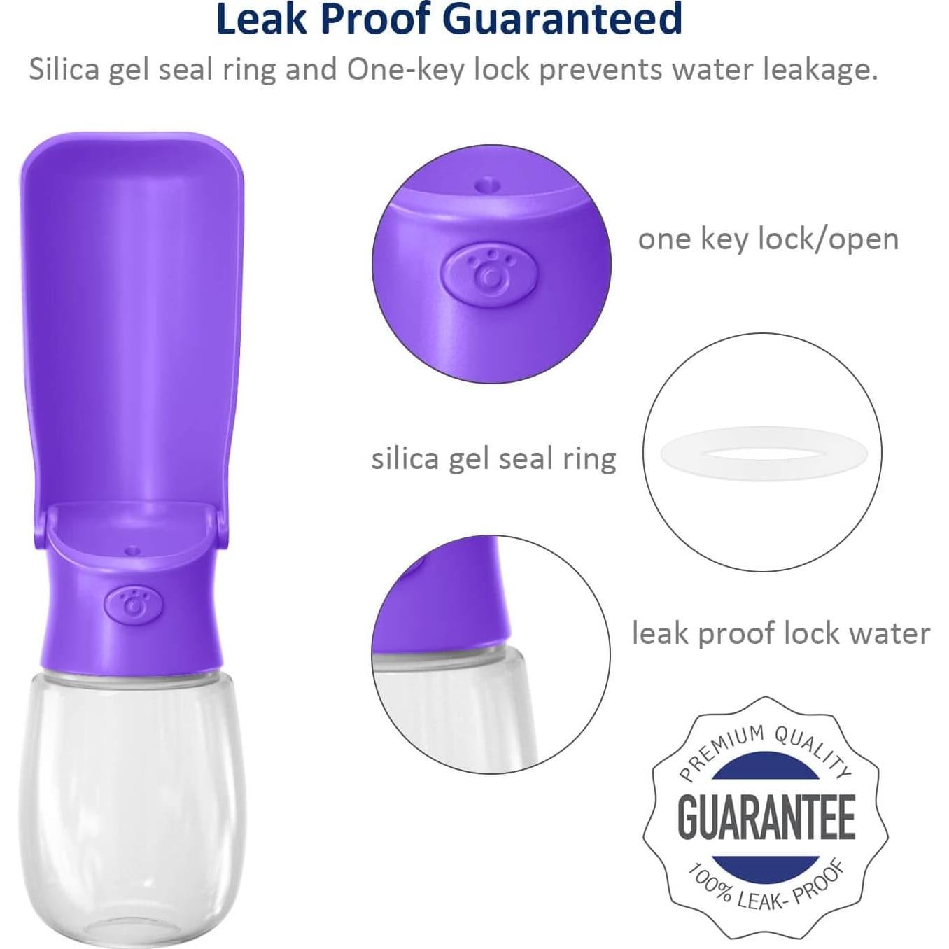 Botella de Agua Plegable WePet 350ml para Perros a Prueba de Fugas