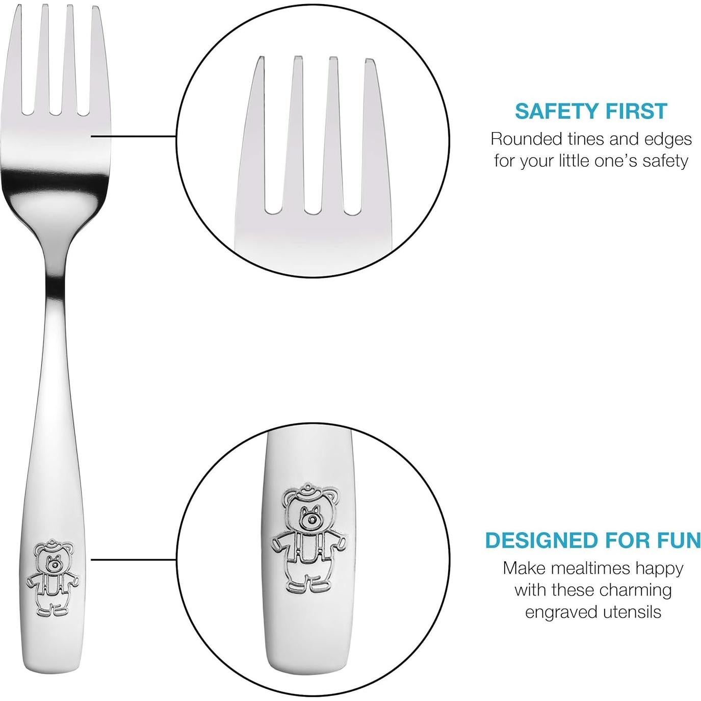 Juego de Cubiertos de Acero Inoxidable GlossyEnd 9 Piezas Niños