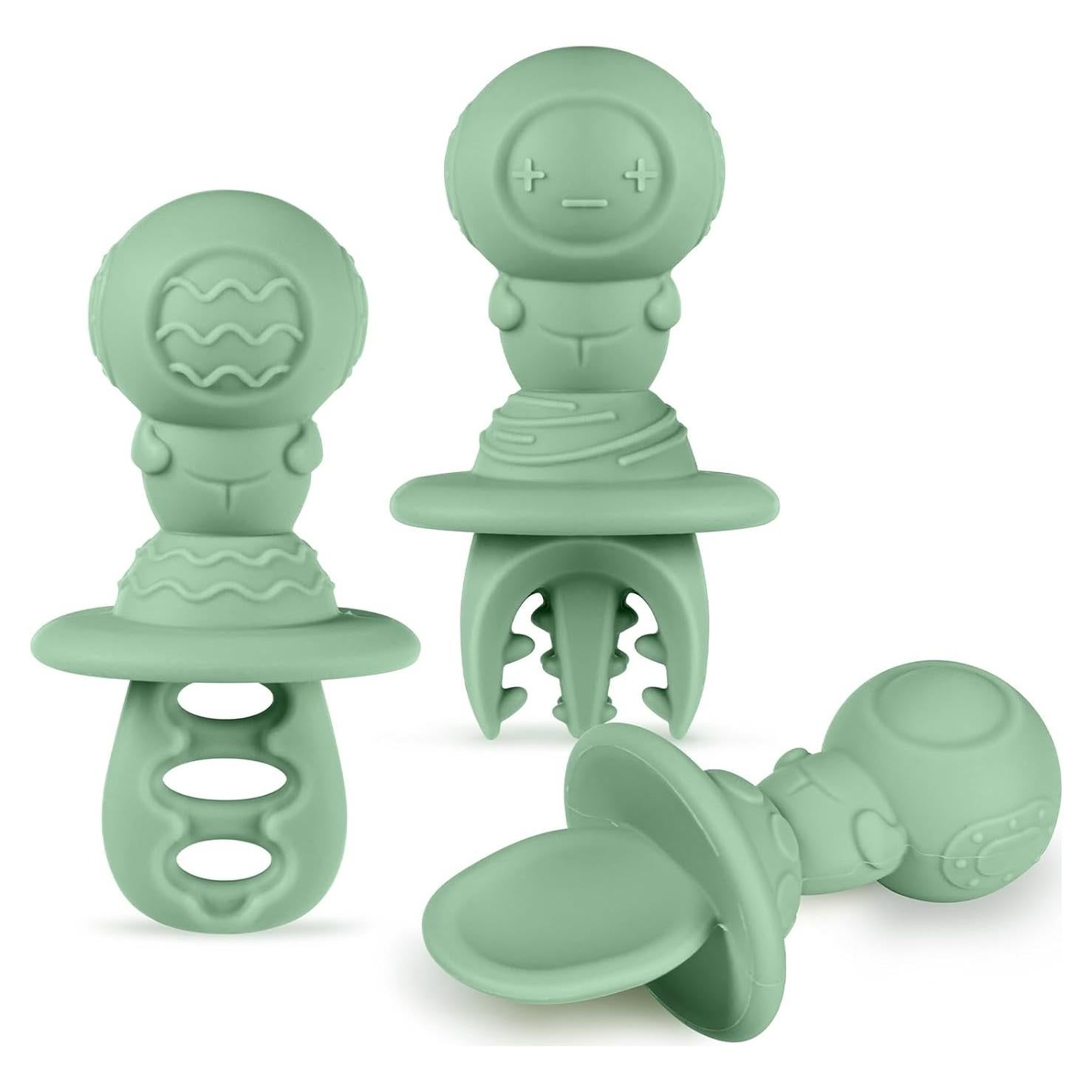 Juego de Cubiertos de Silicona Haakaa Astronauta 3 Piezas