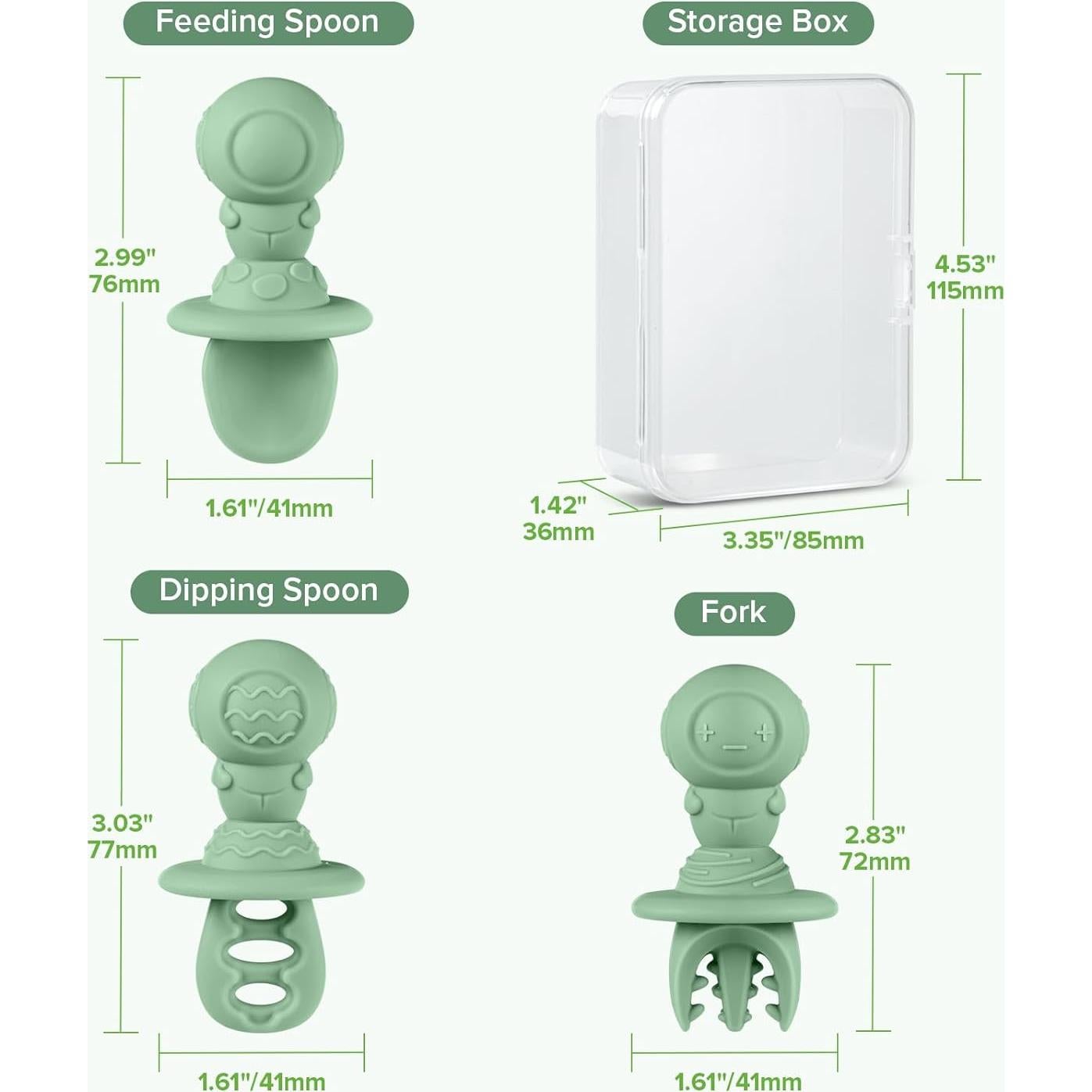 Juego de Cubiertos de Silicona Haakaa Astronauta 3 Piezas