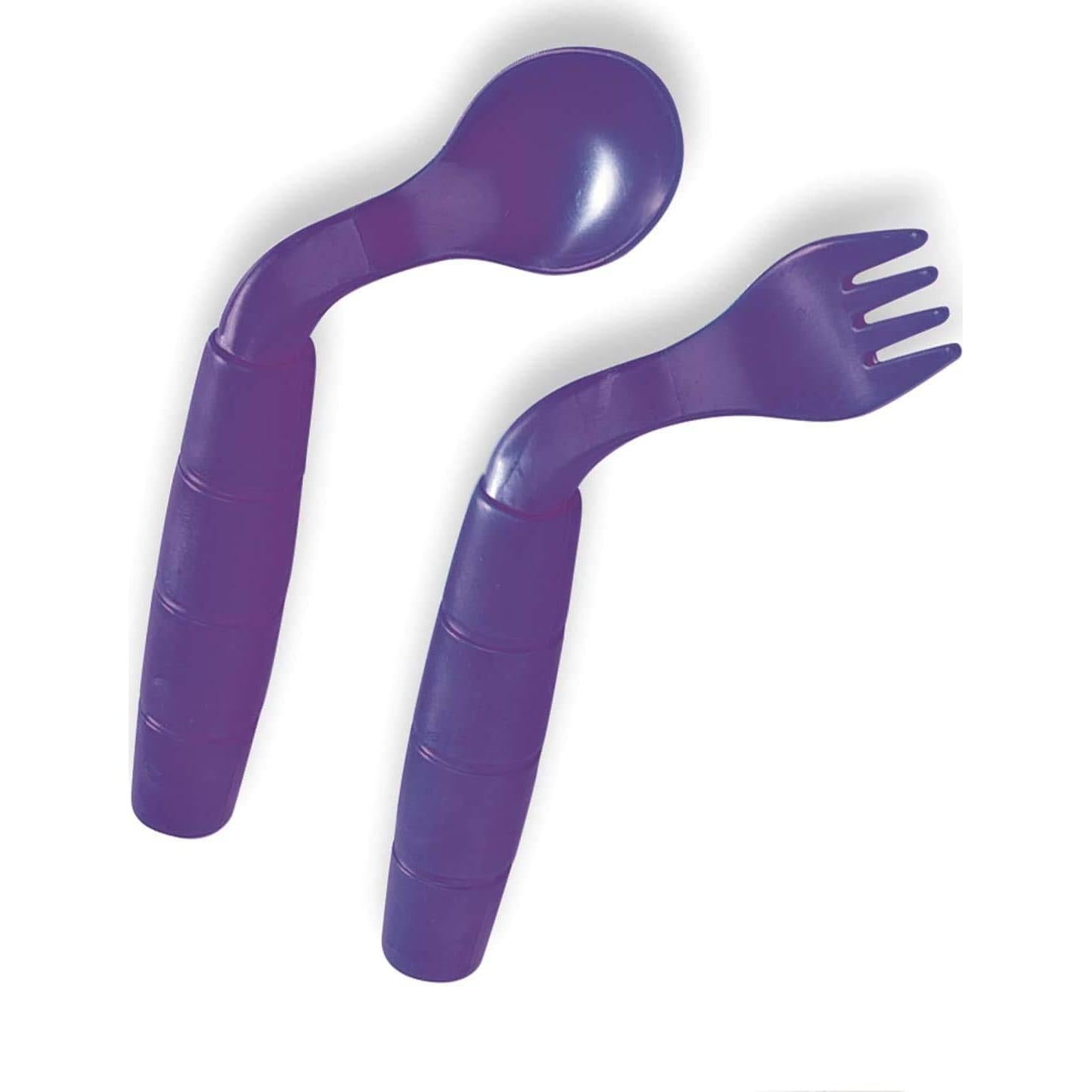 Set de Tenedor y Cuchara Easie Eaters Zurdo - Diseño Curvado