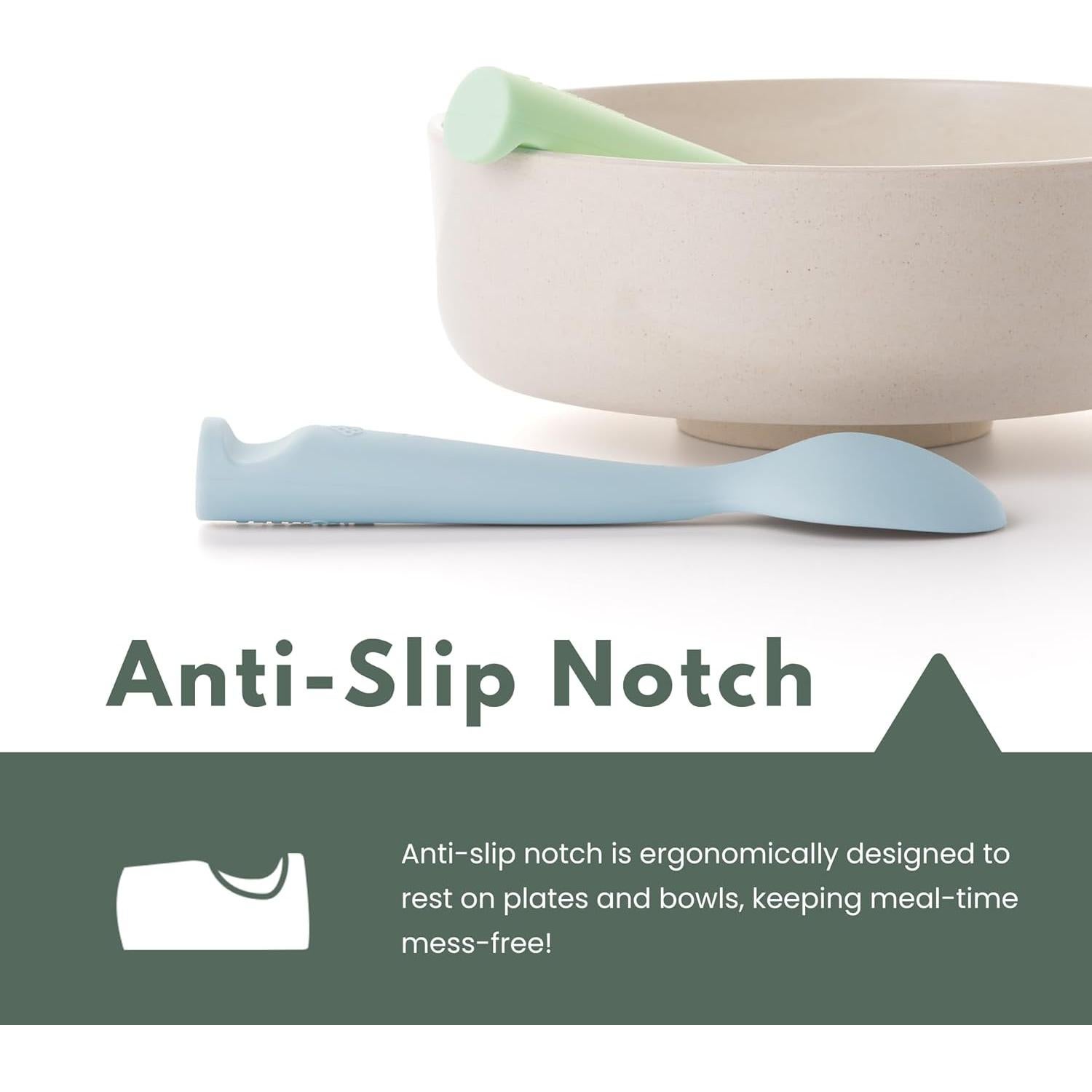 Cucharas de Silicona Miniware para Bebés 6 Meses - Ecoamigables