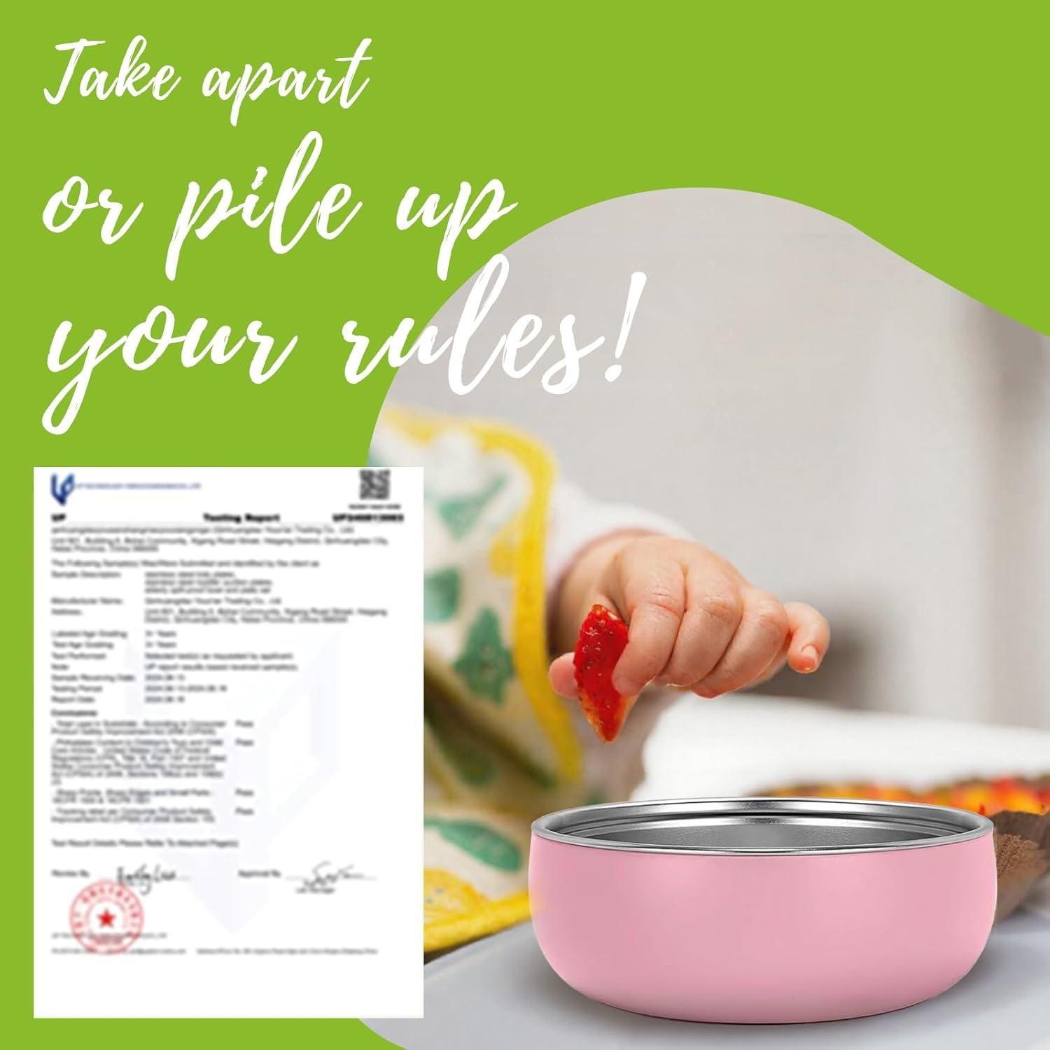 Tazones Antideslizantes para Niños OKAY ORANGE 12.7 cm - Juego de 2