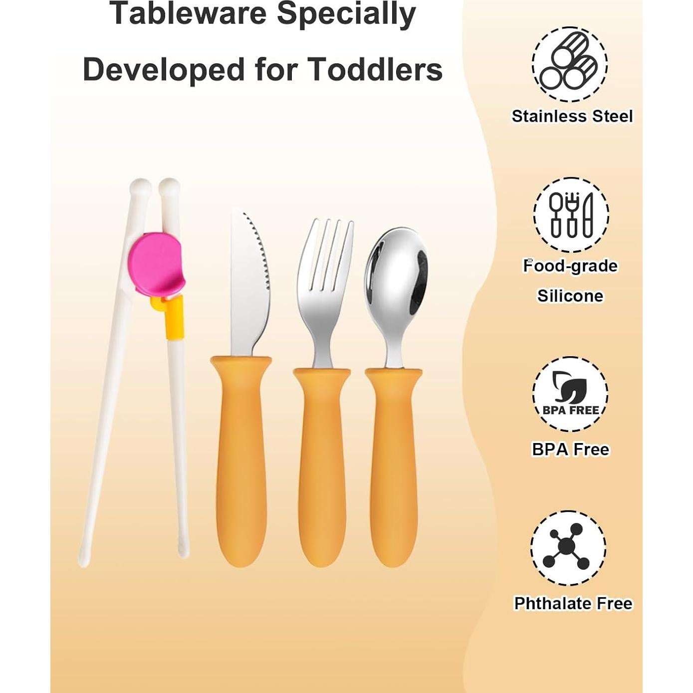 Utensilios para Niños BOVELLA - Set 4 Piezas Acero Inoxidable