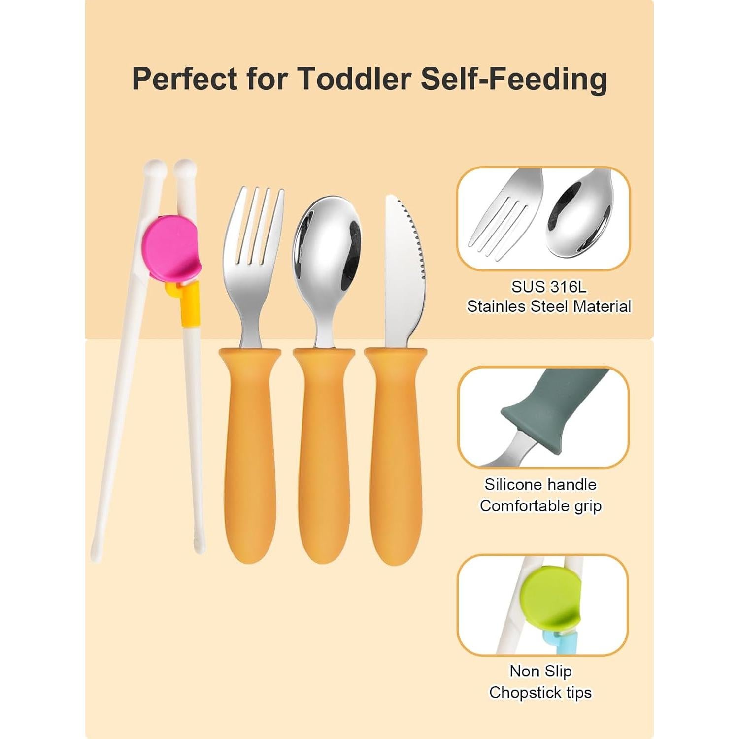 Utensilios para Niños BOVELLA - Set 4 Piezas Acero Inoxidable