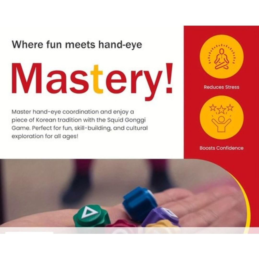 Juego de Gonggi Coreano Tradicional con 5 Canicas Coloridas