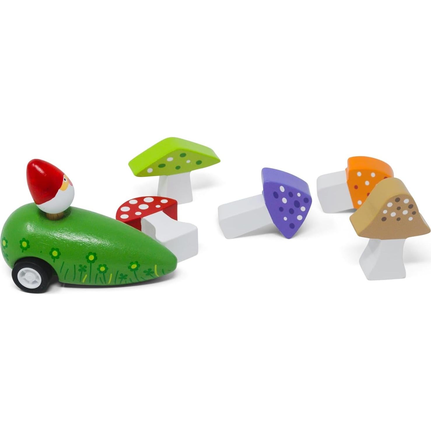 Juego de Bolos de Madera Jack Rabbit Creations - Gnomos y Hongos