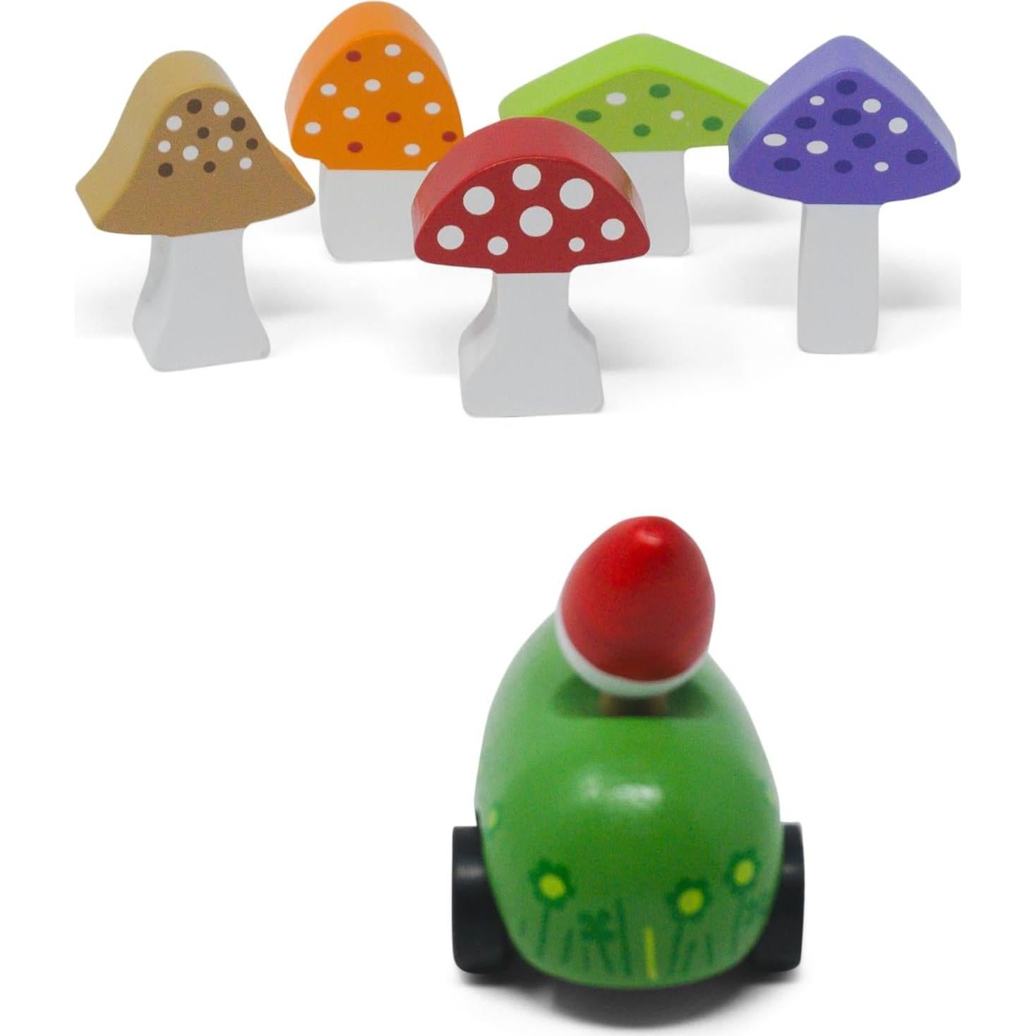 Juego de Bolos de Madera Jack Rabbit Creations - Gnomos y Hongos