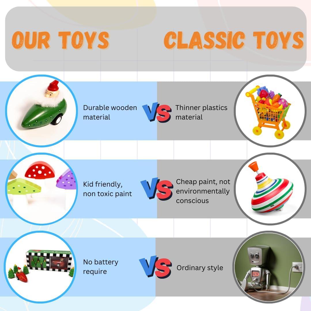 Juego de Bolos de Madera Jack Rabbit Creations - Gnomos y Hongos